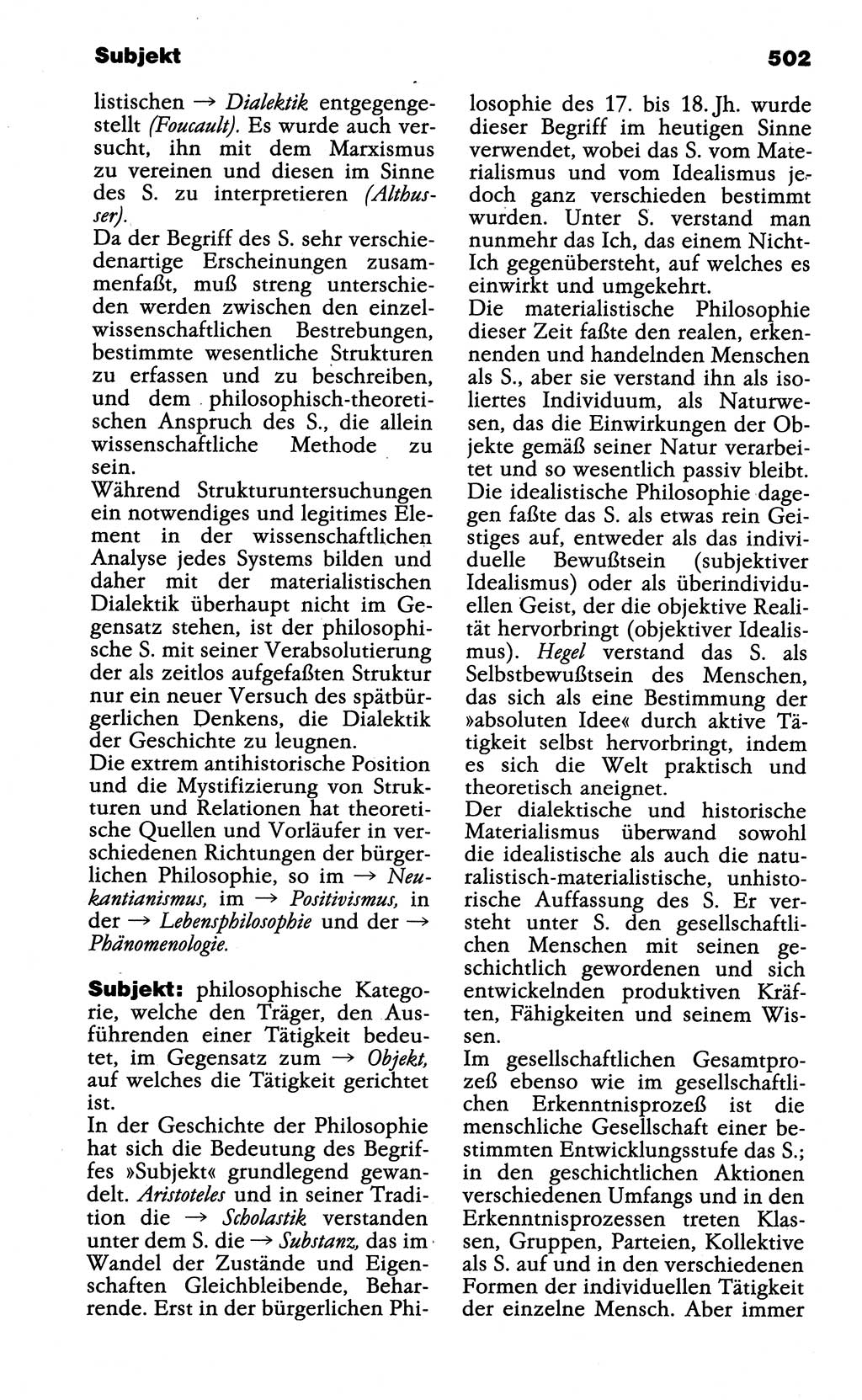 Wörterbuch der marxistisch-leninistischen Philosophie [Deutsche Demokratische Republik (DDR)] 1985, Seite 502 (Wb. ML Phil. DDR 1985, S. 502)