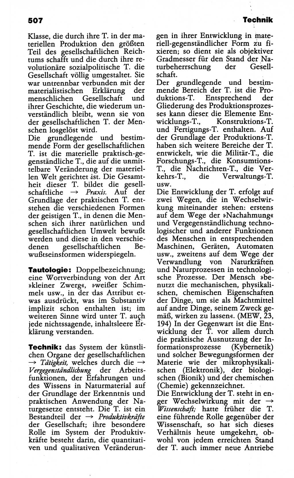 Wörterbuch der marxistisch-leninistischen Philosophie [Deutsche Demokratische Republik (DDR)] 1985, Seite 507 (Wb. ML Phil. DDR 1985, S. 507)