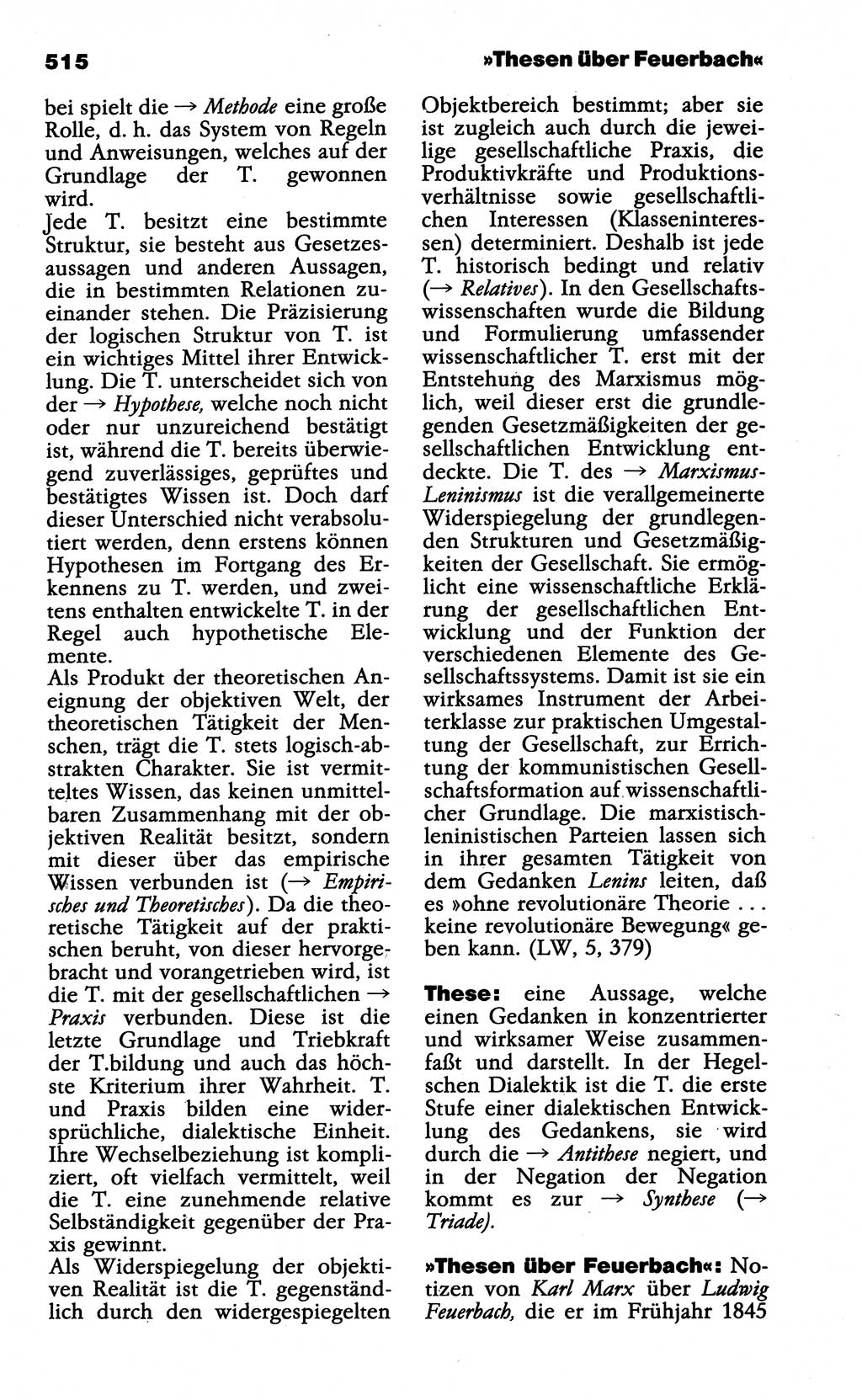 Wörterbuch der marxistisch-leninistischen Philosophie [Deutsche Demokratische Republik (DDR)] 1985, Seite 515 (Wb. ML Phil. DDR 1985, S. 515)