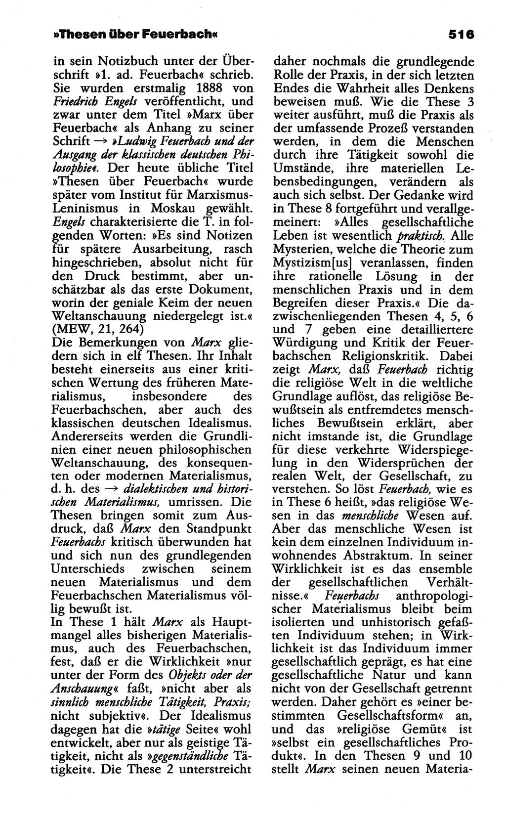 Wörterbuch der marxistisch-leninistischen Philosophie [Deutsche Demokratische Republik (DDR)] 1985, Seite 516 (Wb. ML Phil. DDR 1985, S. 516)