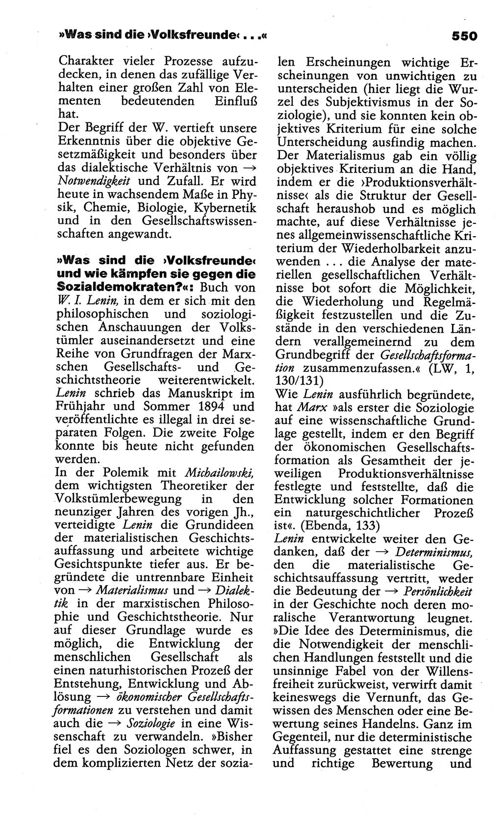 Wörterbuch der marxistisch-leninistischen Philosophie [Deutsche Demokratische Republik (DDR)] 1985, Seite 550 (Wb. ML Phil. DDR 1985, S. 550)