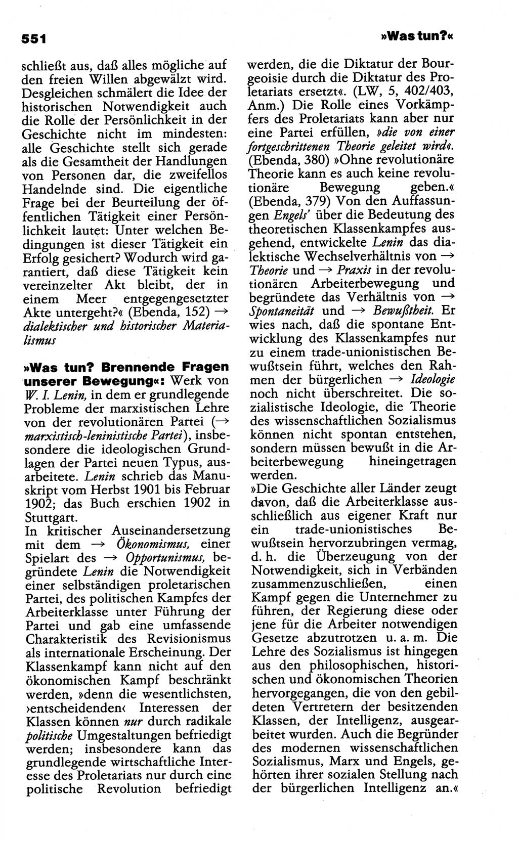 Wörterbuch der marxistisch-leninistischen Philosophie [Deutsche Demokratische Republik (DDR)] 1985, Seite 551 (Wb. ML Phil. DDR 1985, S. 551)