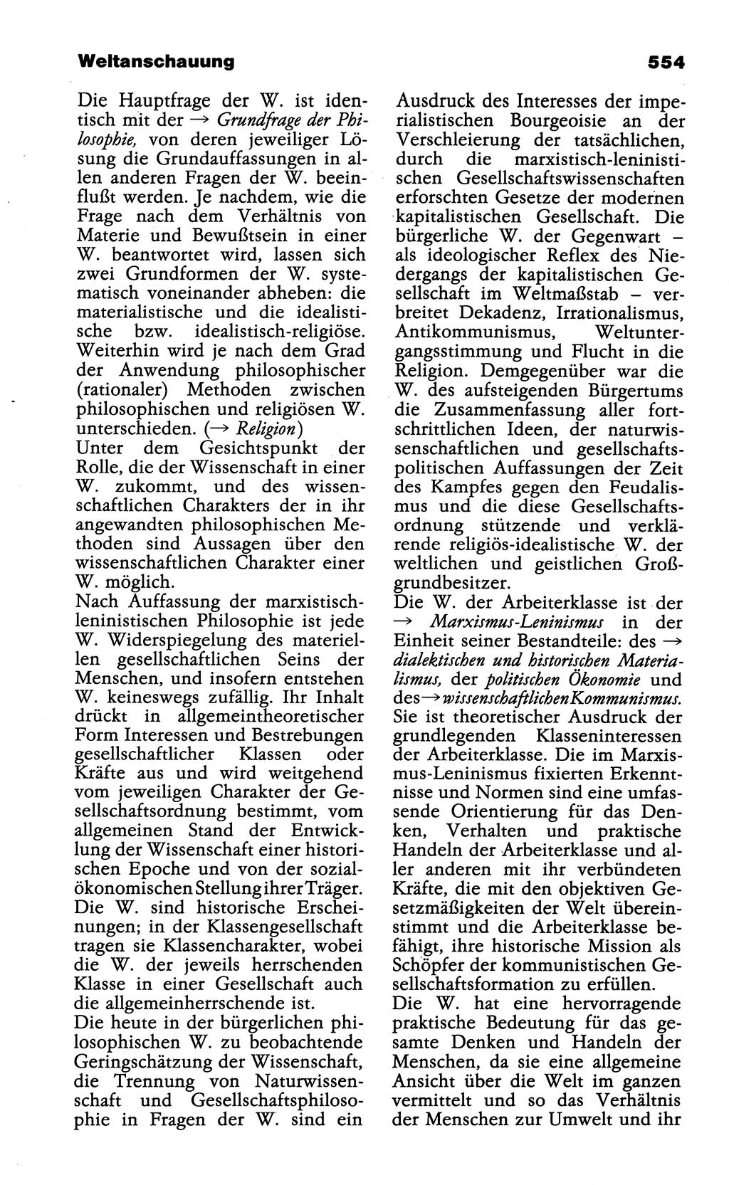 Wörterbuch der marxistisch-leninistischen Philosophie [Deutsche Demokratische Republik (DDR)] 1985, Seite 554 (Wb. ML Phil. DDR 1985, S. 554)