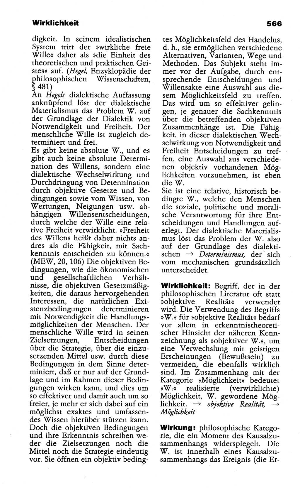Wörterbuch der marxistisch-leninistischen Philosophie [Deutsche Demokratische Republik (DDR)] 1985, Seite 566 (Wb. ML Phil. DDR 1985, S. 566)