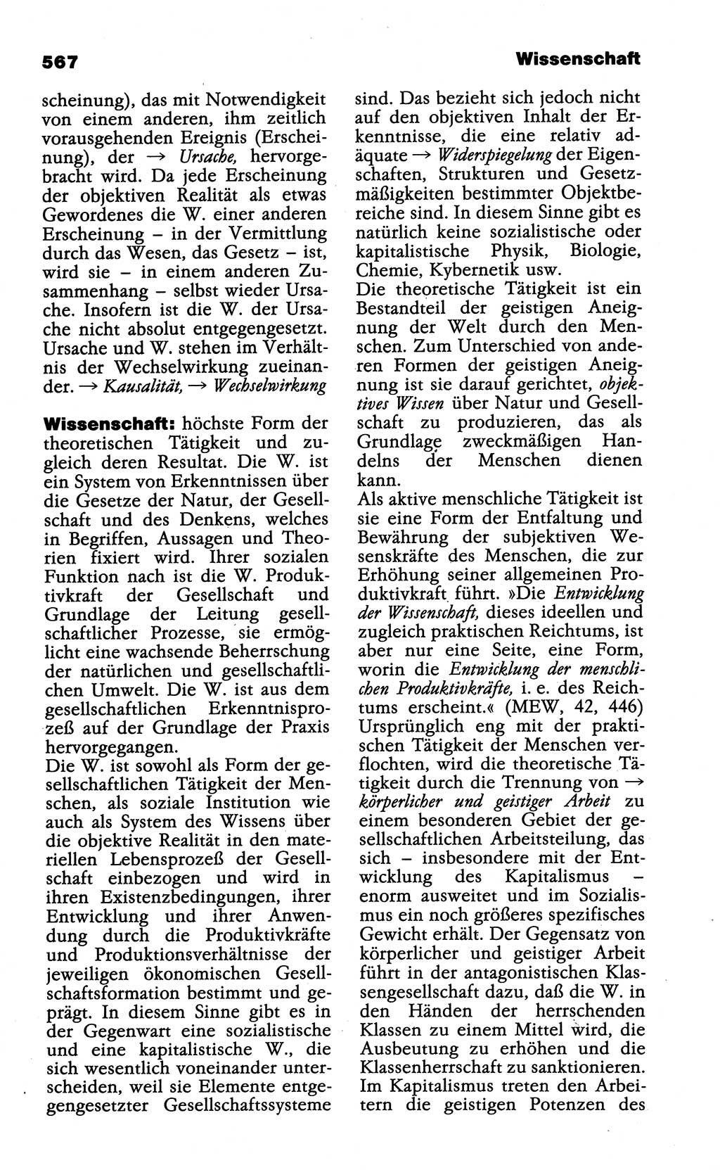 Wörterbuch der marxistisch-leninistischen Philosophie [Deutsche Demokratische Republik (DDR)] 1985, Seite 567 (Wb. ML Phil. DDR 1985, S. 567)