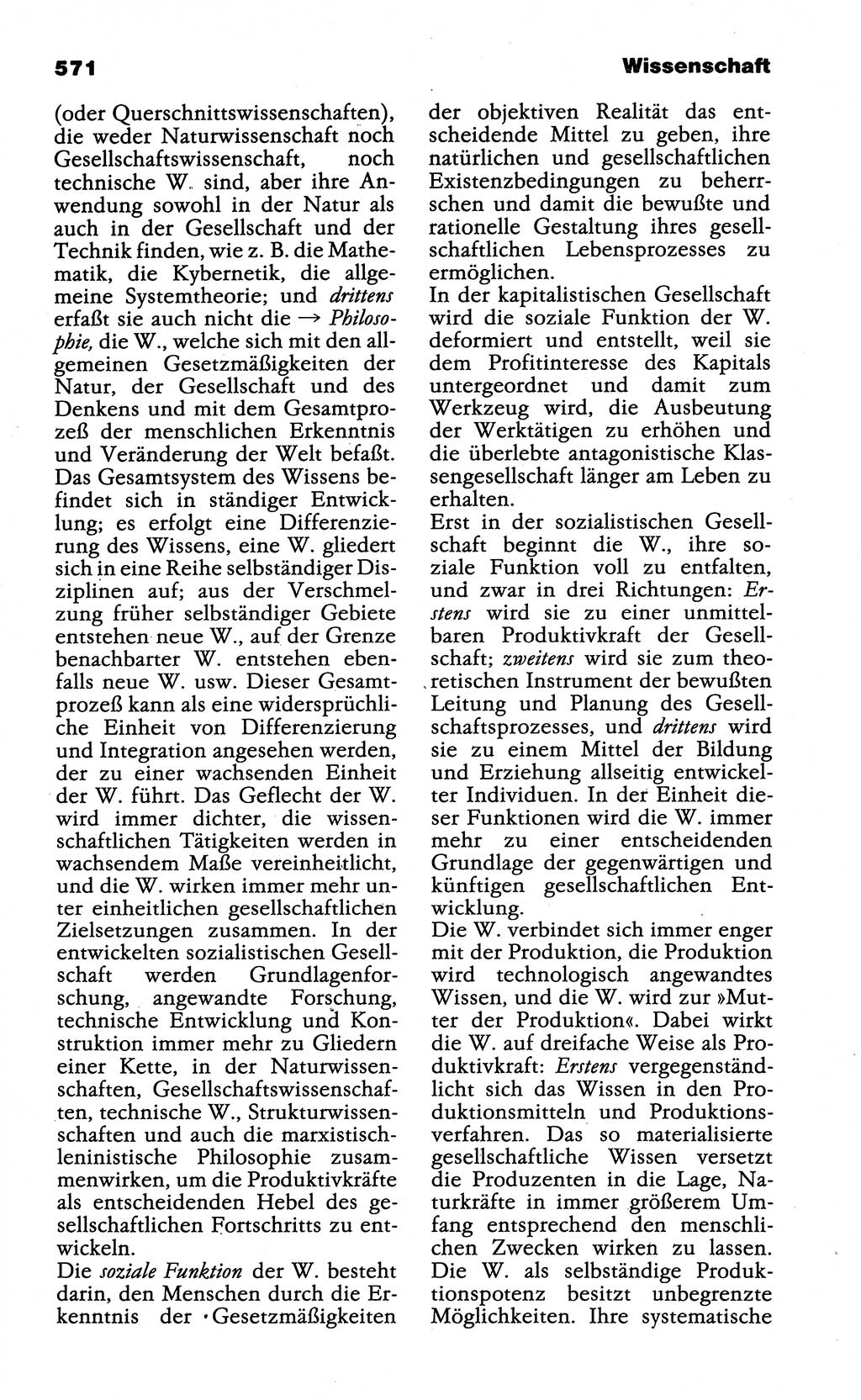 Wörterbuch der marxistisch-leninistischen Philosophie [Deutsche Demokratische Republik (DDR)] 1985, Seite 571 (Wb. ML Phil. DDR 1985, S. 571)