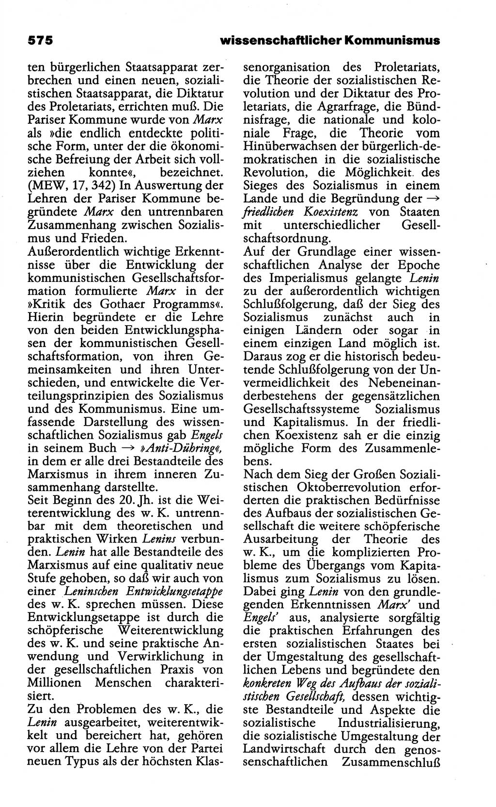 Wörterbuch der marxistisch-leninistischen Philosophie [Deutsche Demokratische Republik (DDR)] 1985, Seite 575 (Wb. ML Phil. DDR 1985, S. 575)
