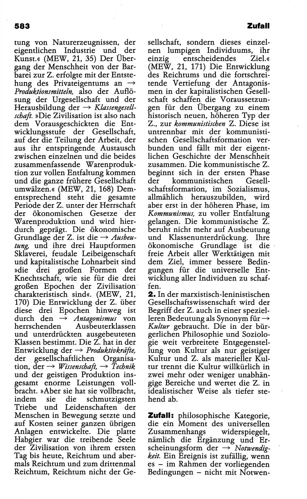 Wörterbuch der marxistisch-leninistischen Philosophie [Deutsche Demokratische Republik (DDR)] 1985, Seite 583 (Wb. ML Phil. DDR 1985, S. 583)