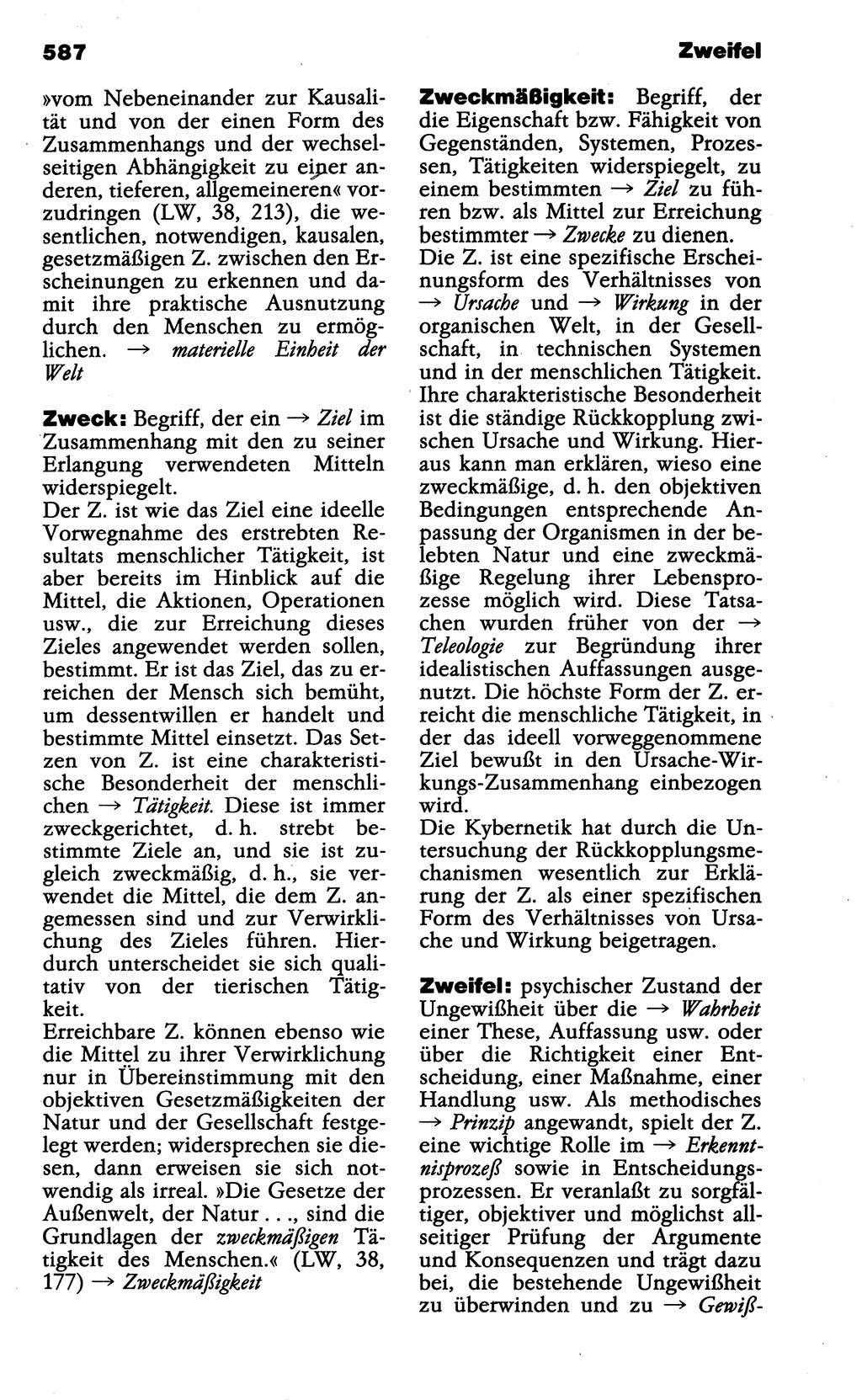 Wörterbuch der marxistisch-leninistischen Philosophie [Deutsche Demokratische Republik (DDR)] 1985, Seite 587 (Wb. ML Phil. DDR 1985, S. 587)