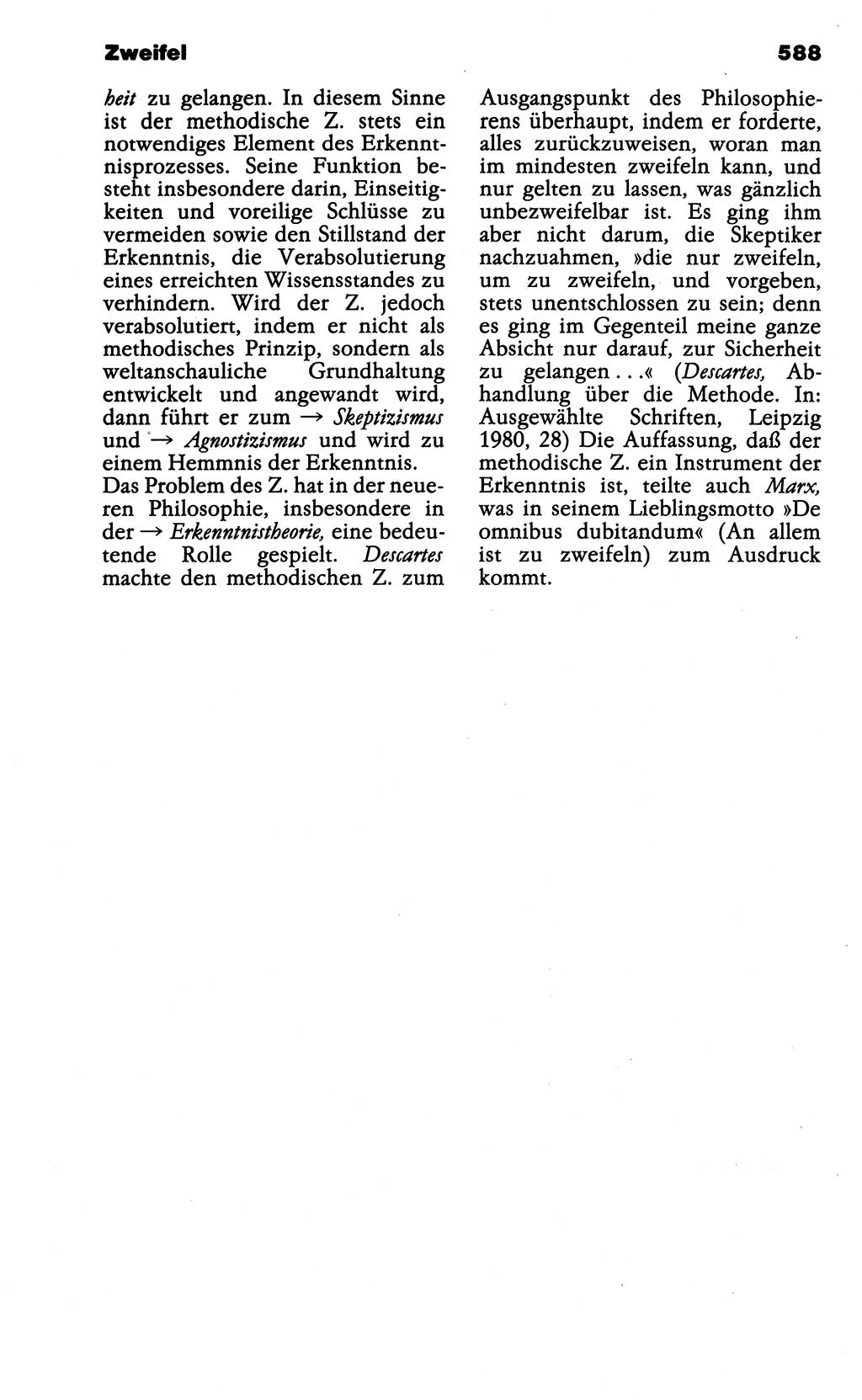 Wörterbuch der marxistisch-leninistischen Philosophie [Deutsche Demokratische Republik (DDR)] 1985, Seite 588 (Wb. ML Phil. DDR 1985, S. 588)