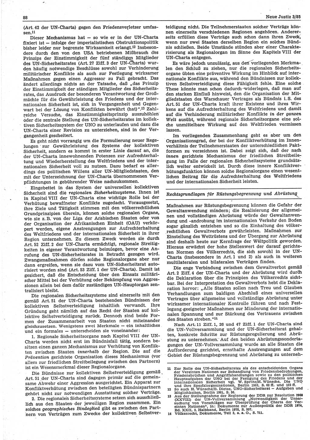 Neue Justiz (NJ), Zeitschrift für sozialistisches Recht und Gesetzlichkeit [Deutsche Demokratische Republik (DDR)], 39. Jahrgang 1985, Seite 88 (NJ DDR 1985, S. 88)