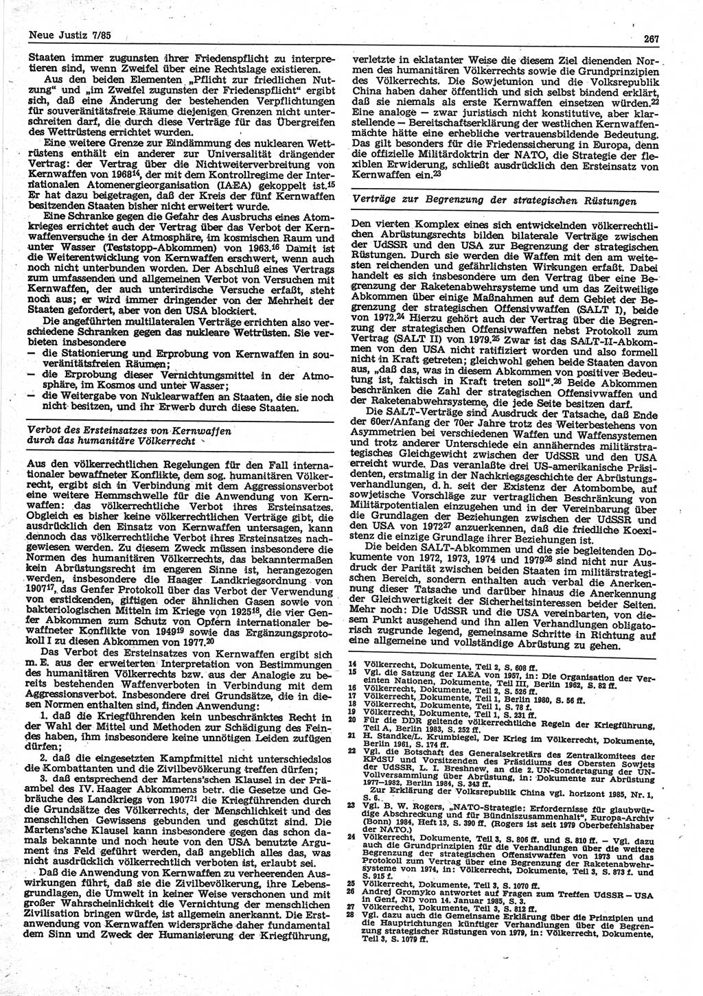 Neue Justiz (NJ), Zeitschrift für sozialistisches Recht und Gesetzlichkeit [Deutsche Demokratische Republik (DDR)], 39. Jahrgang 1985, Seite 267 (NJ DDR 1985, S. 267)