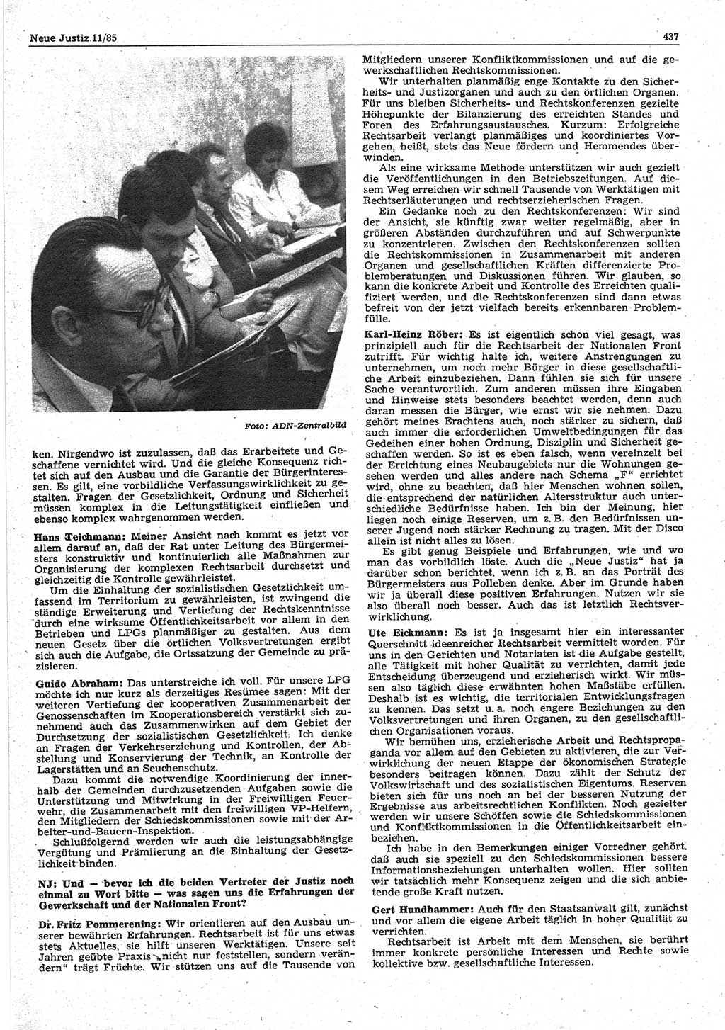 Neue Justiz (NJ), Zeitschrift für sozialistisches Recht und Gesetzlichkeit [Deutsche Demokratische Republik (DDR)], 39. Jahrgang 1985, Seite 437 (NJ DDR 1985, S. 437)