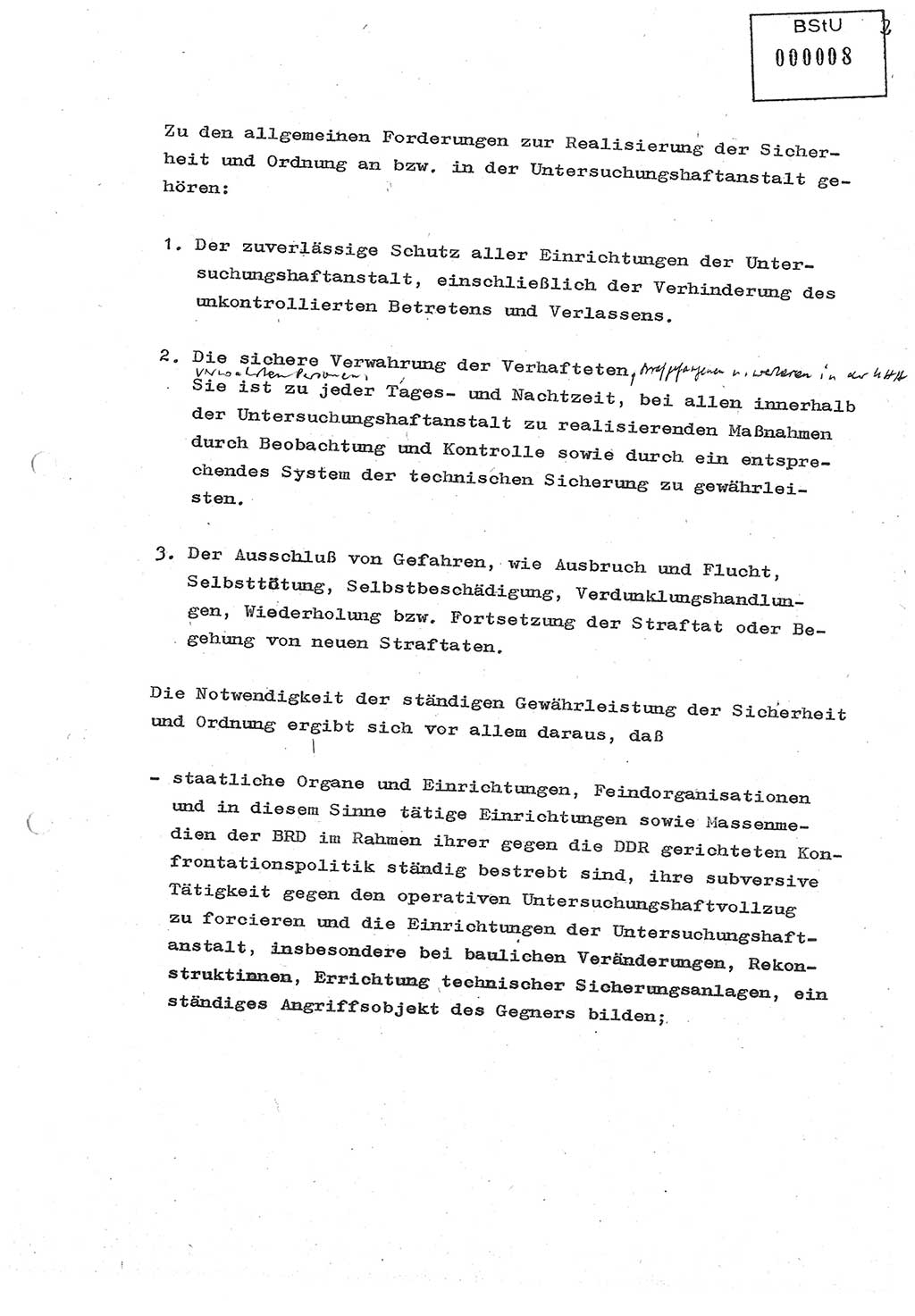 Diplomarbeit (Entwurf) Oberleutnant Peter Parke (Abt. ⅩⅣ), Ministerium für Staatssicherheit (MfS) [Deutsche Demokratische Republik (DDR)], Juristische Hochschule (JHS), Geheime Verschlußsache (GVS) o001-98/86, Potsdam 1986, Seite 8 (Dipl.-Arb. MfS DDR JHS GVS o001-98/86 1986, S. 8)