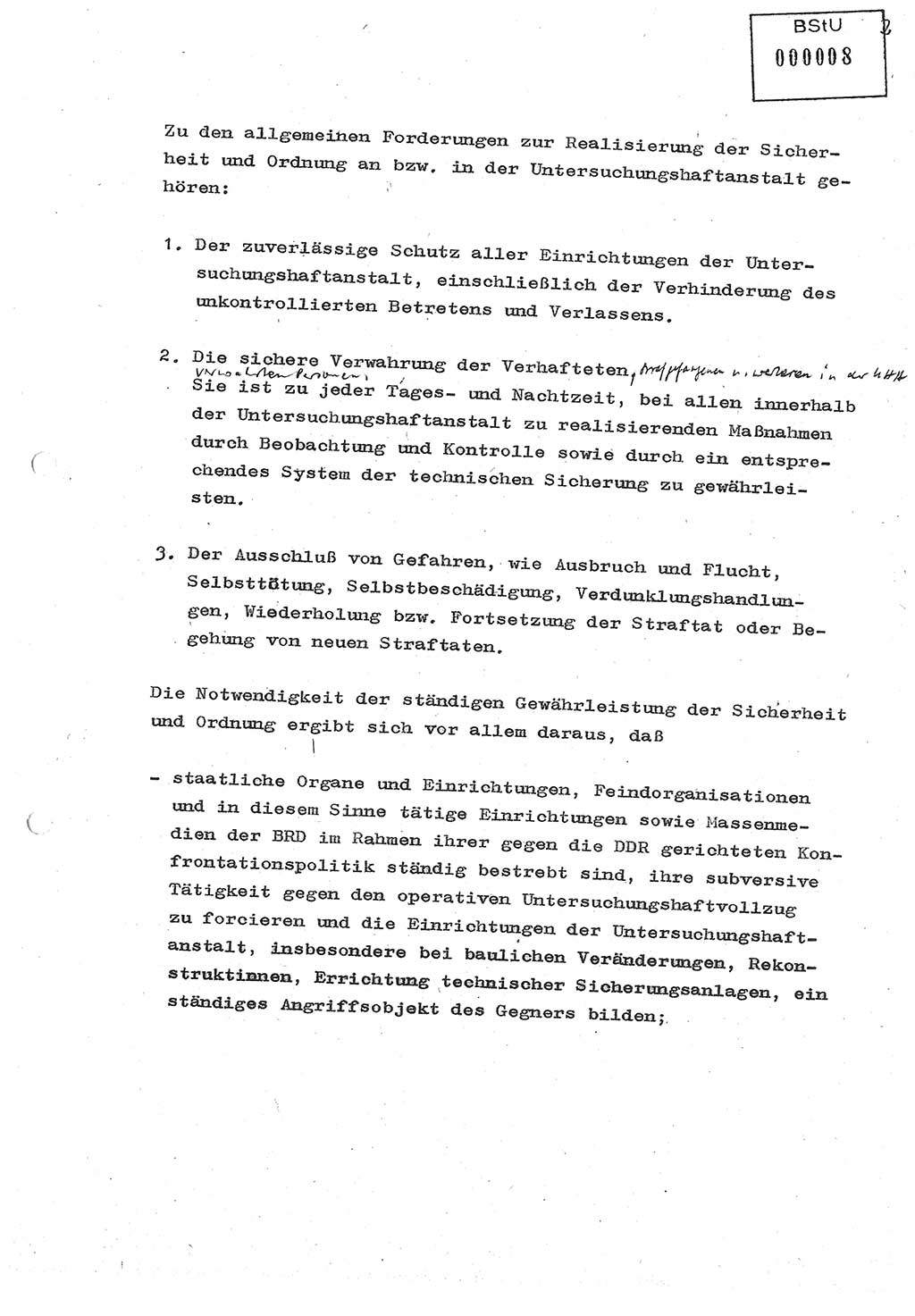 Diplomarbeit (Entwurf) Oberleutnant Peter Parke (Abt. ⅩⅣ), Ministerium für Staatssicherheit (MfS) [Deutsche Demokratische Republik (DDR)], Juristische Hochschule (JHS), Geheime Verschlußsache (GVS) o001-98/86, Potsdam 1986, Seite 8 (Dipl.-Arb. MfS DDR JHS GVS o001-98/86 1986, S. 8)