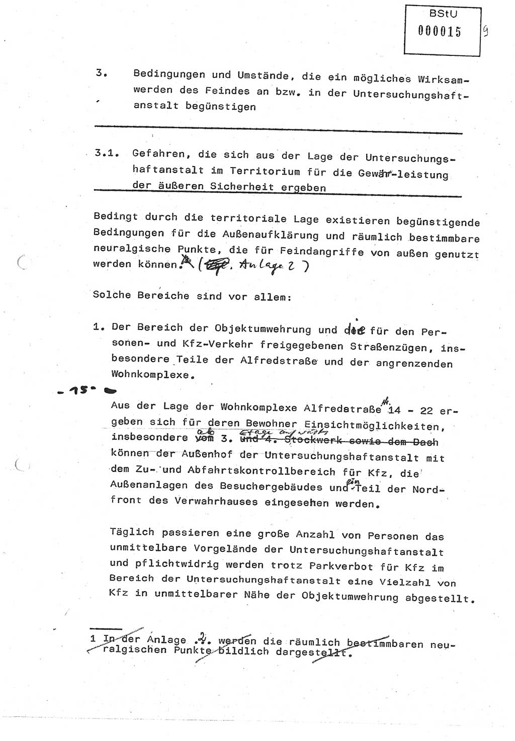 Diplomarbeit (Entwurf) Oberleutnant Peter Parke (Abt. ⅩⅣ), Ministerium für Staatssicherheit (MfS) [Deutsche Demokratische Republik (DDR)], Juristische Hochschule (JHS), Geheime Verschlußsache (GVS) o001-98/86, Potsdam 1986, Seite 15 (Dipl.-Arb. MfS DDR JHS GVS o001-98/86 1986, S. 15)