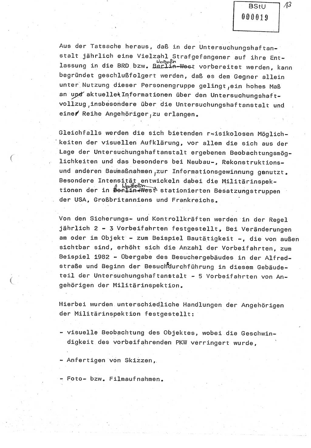 Diplomarbeit (Entwurf) Oberleutnant Peter Parke (Abt. ⅩⅣ), Ministerium für Staatssicherheit (MfS) [Deutsche Demokratische Republik (DDR)], Juristische Hochschule (JHS), Geheime Verschlußsache (GVS) o001-98/86, Potsdam 1986, Seite 19 (Dipl.-Arb. MfS DDR JHS GVS o001-98/86 1986, S. 19)