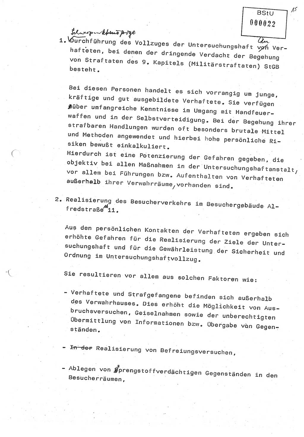 Diplomarbeit (Entwurf) Oberleutnant Peter Parke (Abt. ⅩⅣ), Ministerium für Staatssicherheit (MfS) [Deutsche Demokratische Republik (DDR)], Juristische Hochschule (JHS), Geheime Verschlußsache (GVS) o001-98/86, Potsdam 1986, Seite 22 (Dipl.-Arb. MfS DDR JHS GVS o001-98/86 1986, S. 22)