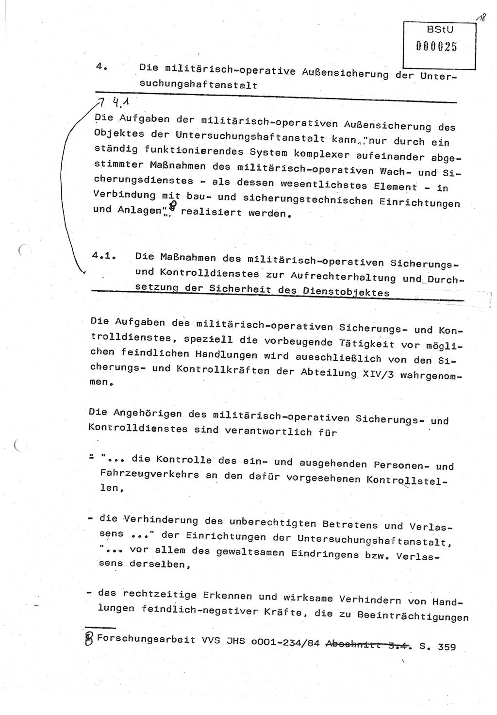 Diplomarbeit (Entwurf) Oberleutnant Peter Parke (Abt. ⅩⅣ), Ministerium für Staatssicherheit (MfS) [Deutsche Demokratische Republik (DDR)], Juristische Hochschule (JHS), Geheime Verschlußsache (GVS) o001-98/86, Potsdam 1986, Seite 25 (Dipl.-Arb. MfS DDR JHS GVS o001-98/86 1986, S. 25)