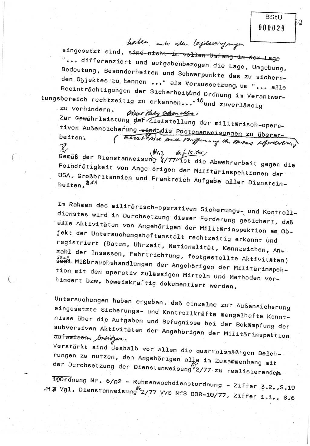 Diplomarbeit (Entwurf) Oberleutnant Peter Parke (Abt. ⅩⅣ), Ministerium für Staatssicherheit (MfS) [Deutsche Demokratische Republik (DDR)], Juristische Hochschule (JHS), Geheime Verschlußsache (GVS) o001-98/86, Potsdam 1986, Seite 29 (Dipl.-Arb. MfS DDR JHS GVS o001-98/86 1986, S. 29)