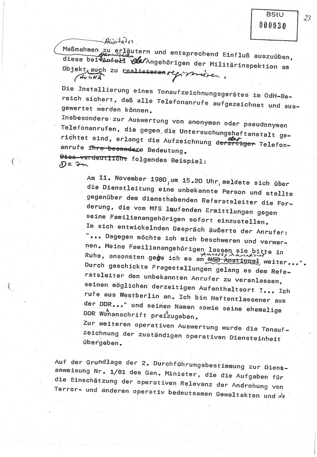 Diplomarbeit (Entwurf) Oberleutnant Peter Parke (Abt. ⅩⅣ), Ministerium für Staatssicherheit (MfS) [Deutsche Demokratische Republik (DDR)], Juristische Hochschule (JHS), Geheime Verschlußsache (GVS) o001-98/86, Potsdam 1986, Seite 30 (Dipl.-Arb. MfS DDR JHS GVS o001-98/86 1986, S. 30)