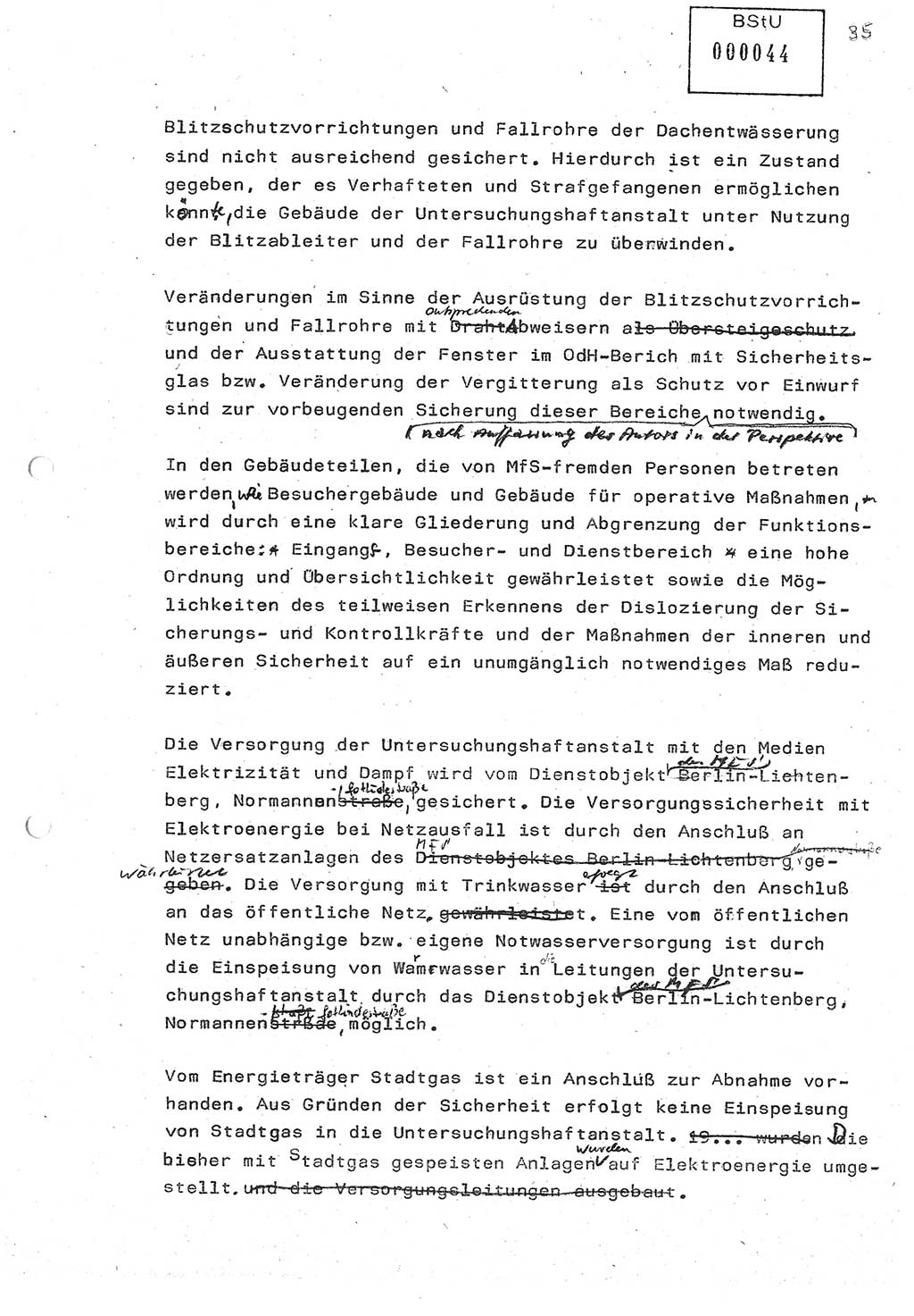 Diplomarbeit (Entwurf) Oberleutnant Peter Parke (Abt. ⅩⅣ), Ministerium für Staatssicherheit (MfS) [Deutsche Demokratische Republik (DDR)], Juristische Hochschule (JHS), Geheime Verschlußsache (GVS) o001-98/86, Potsdam 1986, Seite 44 (Dipl.-Arb. MfS DDR JHS GVS o001-98/86 1986, S. 44)