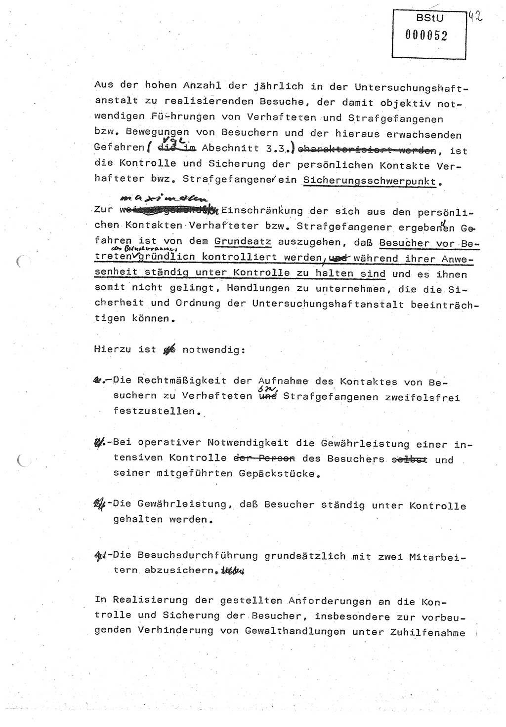 Diplomarbeit (Entwurf) Oberleutnant Peter Parke (Abt. ⅩⅣ), Ministerium für Staatssicherheit (MfS) [Deutsche Demokratische Republik (DDR)], Juristische Hochschule (JHS), Geheime Verschlußsache (GVS) o001-98/86, Potsdam 1986, Seite 52 (Dipl.-Arb. MfS DDR JHS GVS o001-98/86 1986, S. 52)