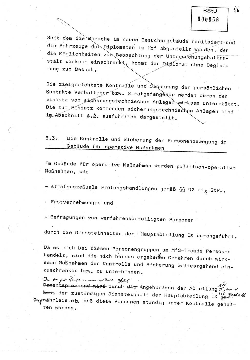 Diplomarbeit (Entwurf) Oberleutnant Peter Parke (Abt. ⅩⅣ), Ministerium für Staatssicherheit (MfS) [Deutsche Demokratische Republik (DDR)], Juristische Hochschule (JHS), Geheime Verschlußsache (GVS) o001-98/86, Potsdam 1986, Seite 56 (Dipl.-Arb. MfS DDR JHS GVS o001-98/86 1986, S. 56)
