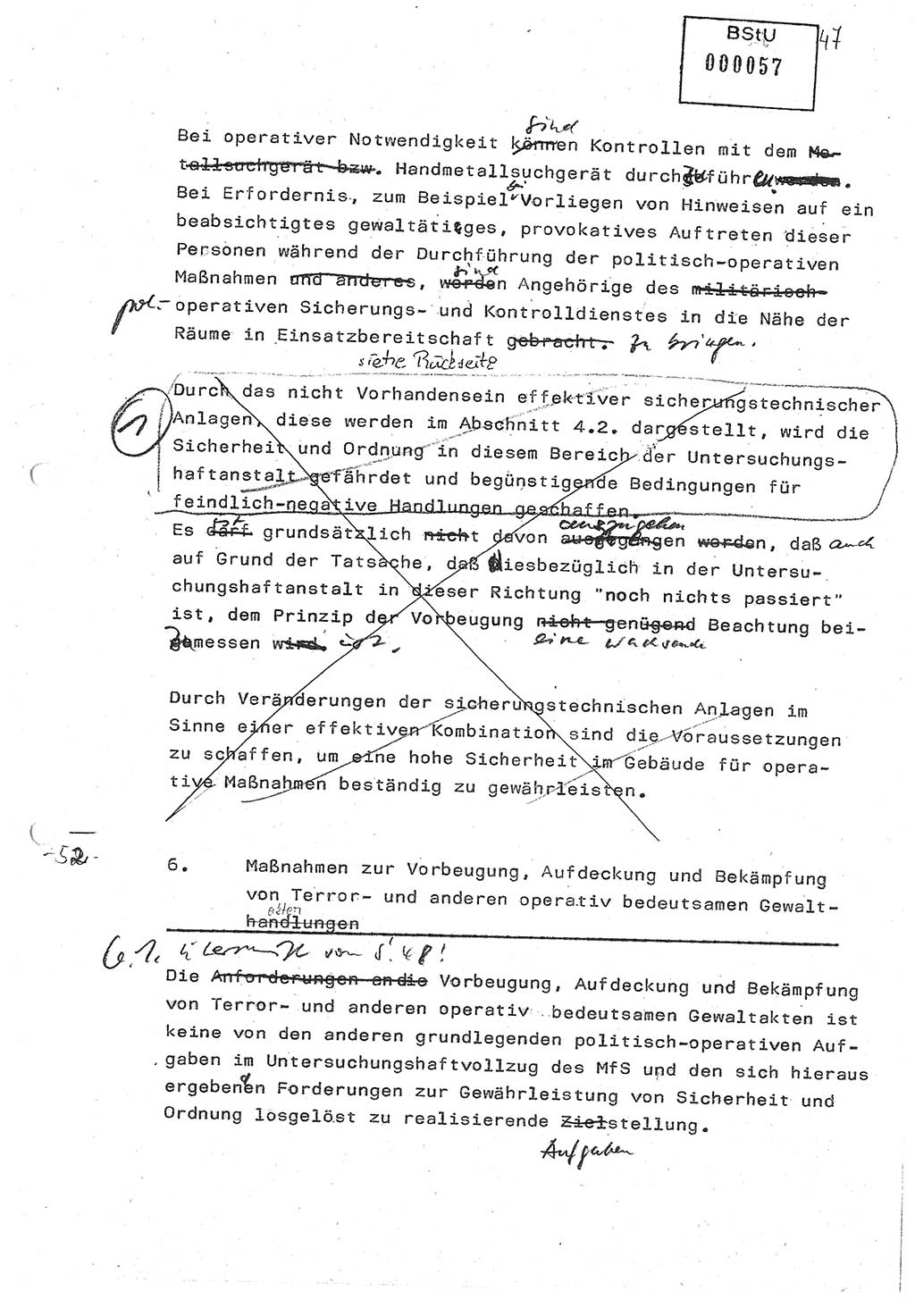 Diplomarbeit (Entwurf) Oberleutnant Peter Parke (Abt. ⅩⅣ), Ministerium für Staatssicherheit (MfS) [Deutsche Demokratische Republik (DDR)], Juristische Hochschule (JHS), Geheime Verschlußsache (GVS) o001-98/86, Potsdam 1986, Seite 57 (Dipl.-Arb. MfS DDR JHS GVS o001-98/86 1986, S. 57)