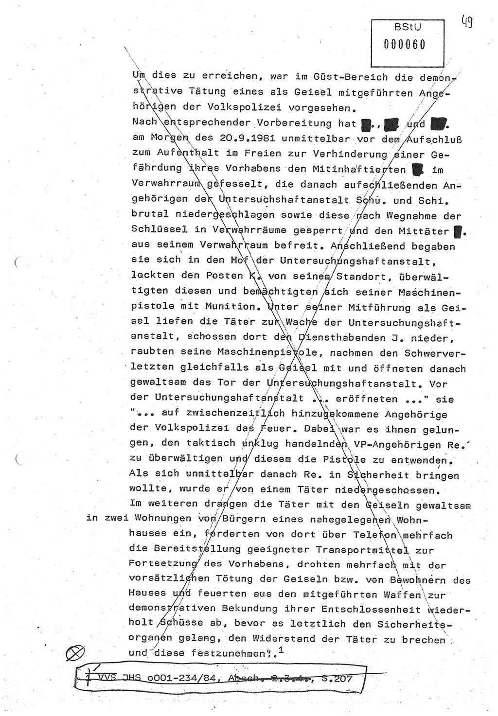 Diplomarbeit (Entwurf) Oberleutnant Peter Parke (Abt. ⅩⅣ), Ministerium für Staatssicherheit (MfS) [Deutsche Demokratische Republik (DDR)], Juristische Hochschule (JHS), Geheime Verschlußsache (GVS) o001-98/86, Potsdam 1986, Seite 60 (Dipl.-Arb. MfS DDR JHS GVS o001-98/86 1986, S. 60)