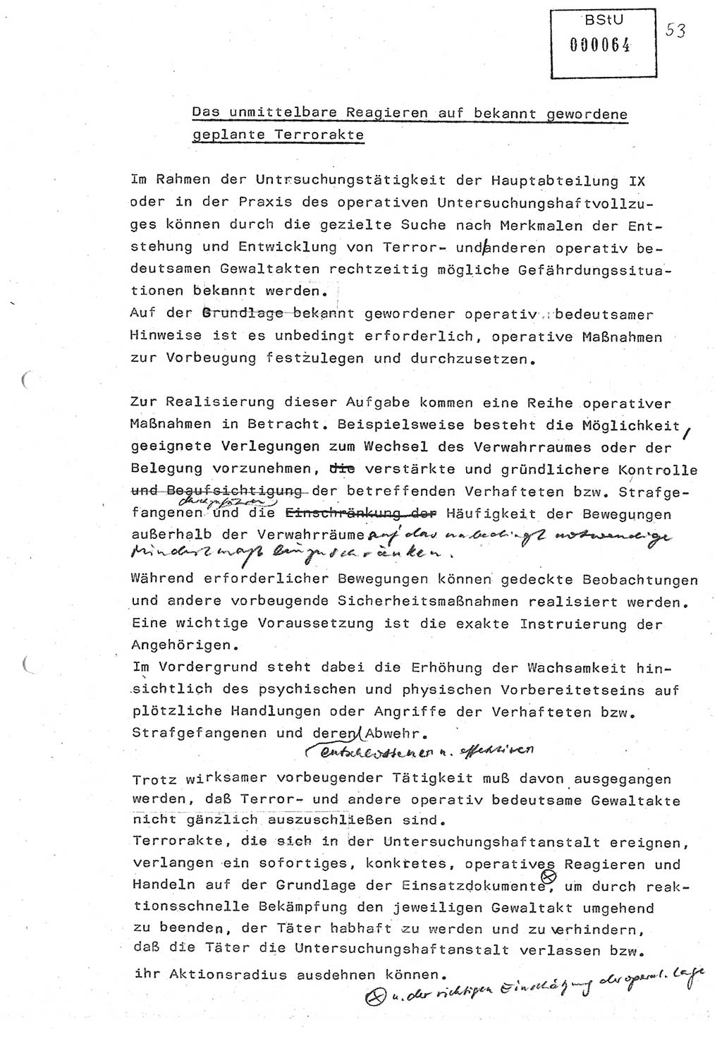 Diplomarbeit (Entwurf) Oberleutnant Peter Parke (Abt. ⅩⅣ), Ministerium für Staatssicherheit (MfS) [Deutsche Demokratische Republik (DDR)], Juristische Hochschule (JHS), Geheime Verschlußsache (GVS) o001-98/86, Potsdam 1986, Seite 64 (Dipl.-Arb. MfS DDR JHS GVS o001-98/86 1986, S. 64)