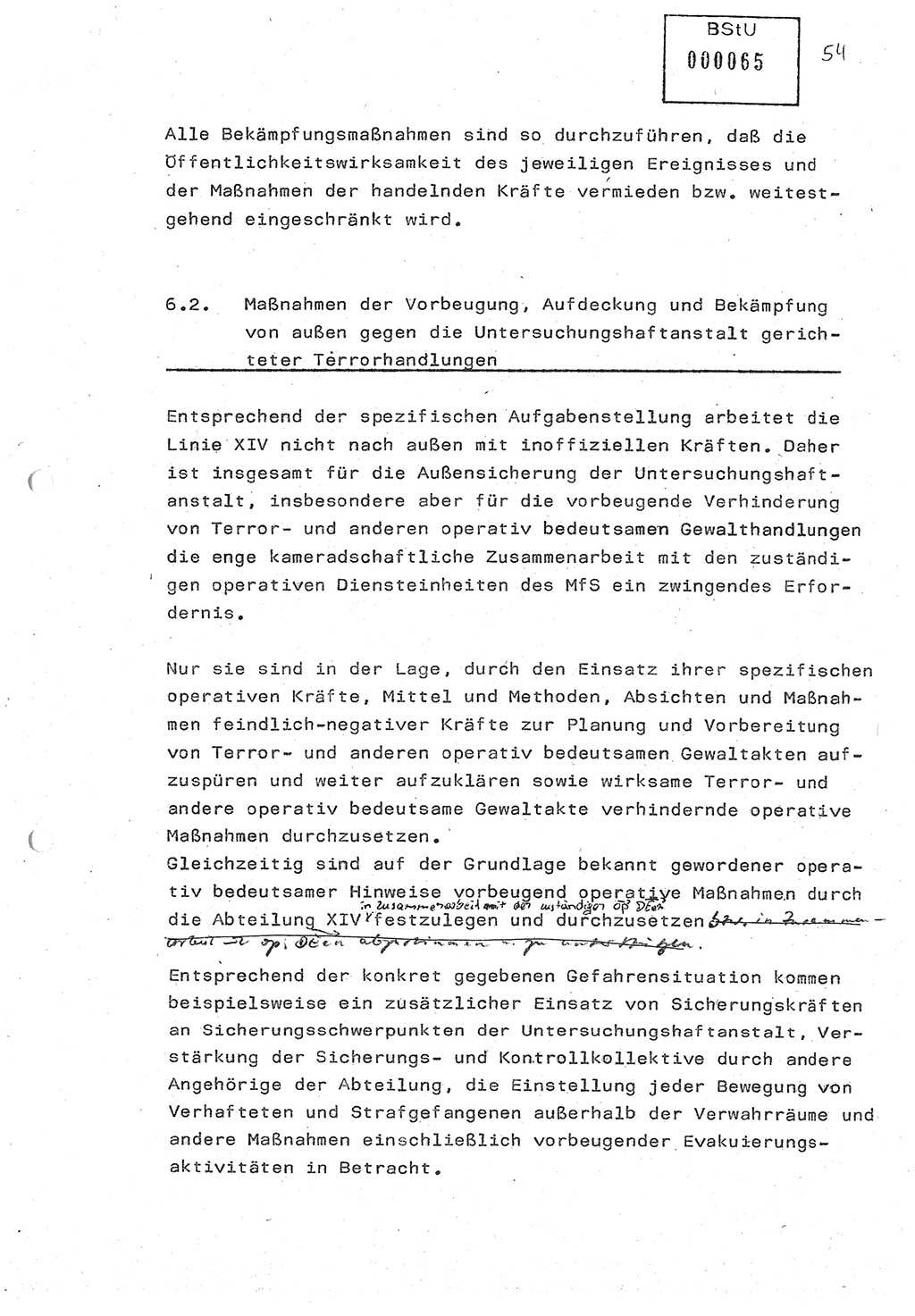 Diplomarbeit (Entwurf) Oberleutnant Peter Parke (Abt. ⅩⅣ), Ministerium für Staatssicherheit (MfS) [Deutsche Demokratische Republik (DDR)], Juristische Hochschule (JHS), Geheime Verschlußsache (GVS) o001-98/86, Potsdam 1986, Seite 65 (Dipl.-Arb. MfS DDR JHS GVS o001-98/86 1986, S. 65)