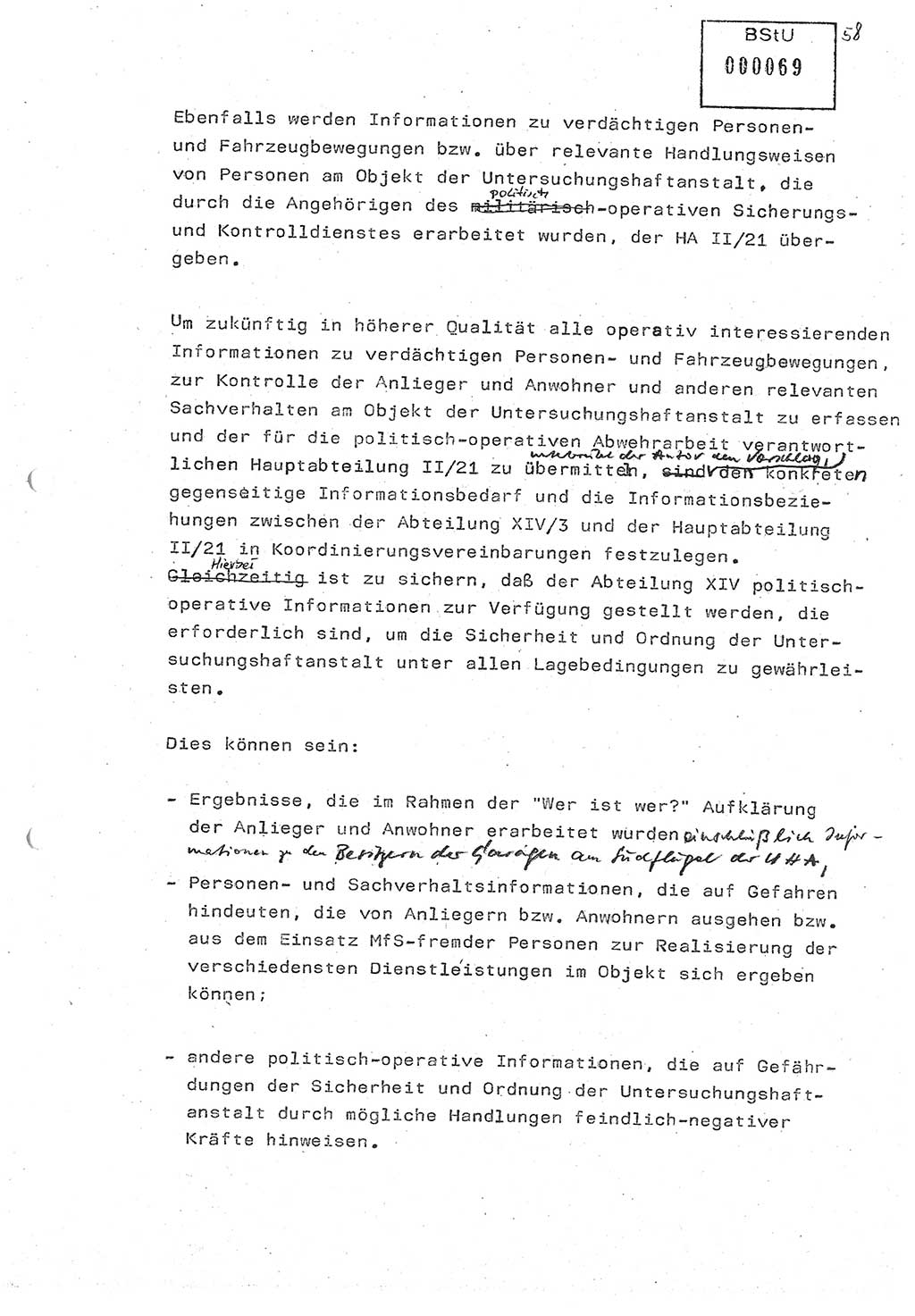Diplomarbeit (Entwurf) Oberleutnant Peter Parke (Abt. ⅩⅣ), Ministerium für Staatssicherheit (MfS) [Deutsche Demokratische Republik (DDR)], Juristische Hochschule (JHS), Geheime Verschlußsache (GVS) o001-98/86, Potsdam 1986, Seite 69 (Dipl.-Arb. MfS DDR JHS GVS o001-98/86 1986, S. 69)