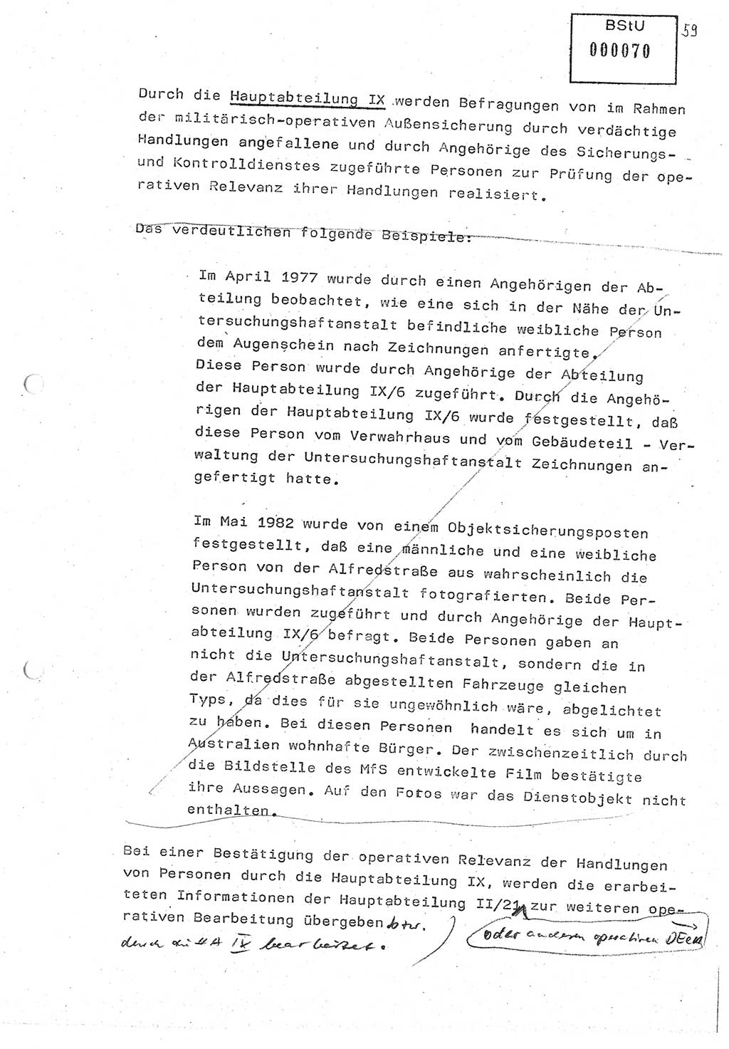 Diplomarbeit (Entwurf) Oberleutnant Peter Parke (Abt. ⅩⅣ), Ministerium für Staatssicherheit (MfS) [Deutsche Demokratische Republik (DDR)], Juristische Hochschule (JHS), Geheime Verschlußsache (GVS) o001-98/86, Potsdam 1986, Seite 70 (Dipl.-Arb. MfS DDR JHS GVS o001-98/86 1986, S. 70)