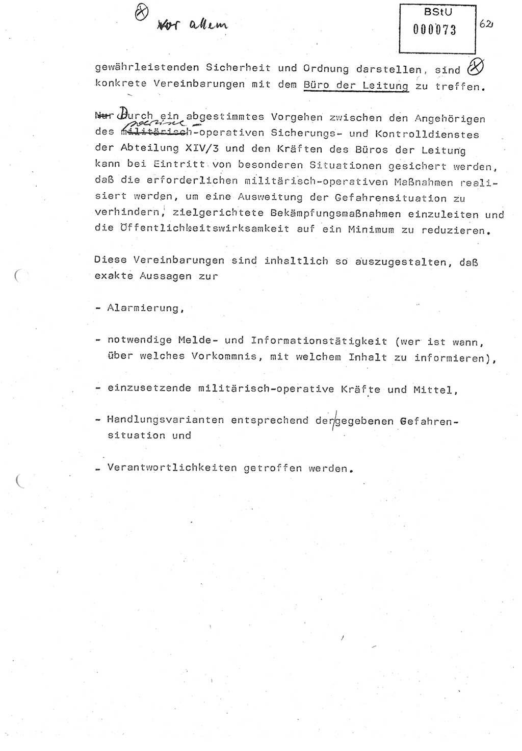 Diplomarbeit (Entwurf) Oberleutnant Peter Parke (Abt. ⅩⅣ), Ministerium für Staatssicherheit (MfS) [Deutsche Demokratische Republik (DDR)], Juristische Hochschule (JHS), Geheime Verschlußsache (GVS) o001-98/86, Potsdam 1986, Seite 73 (Dipl.-Arb. MfS DDR JHS GVS o001-98/86 1986, S. 73)