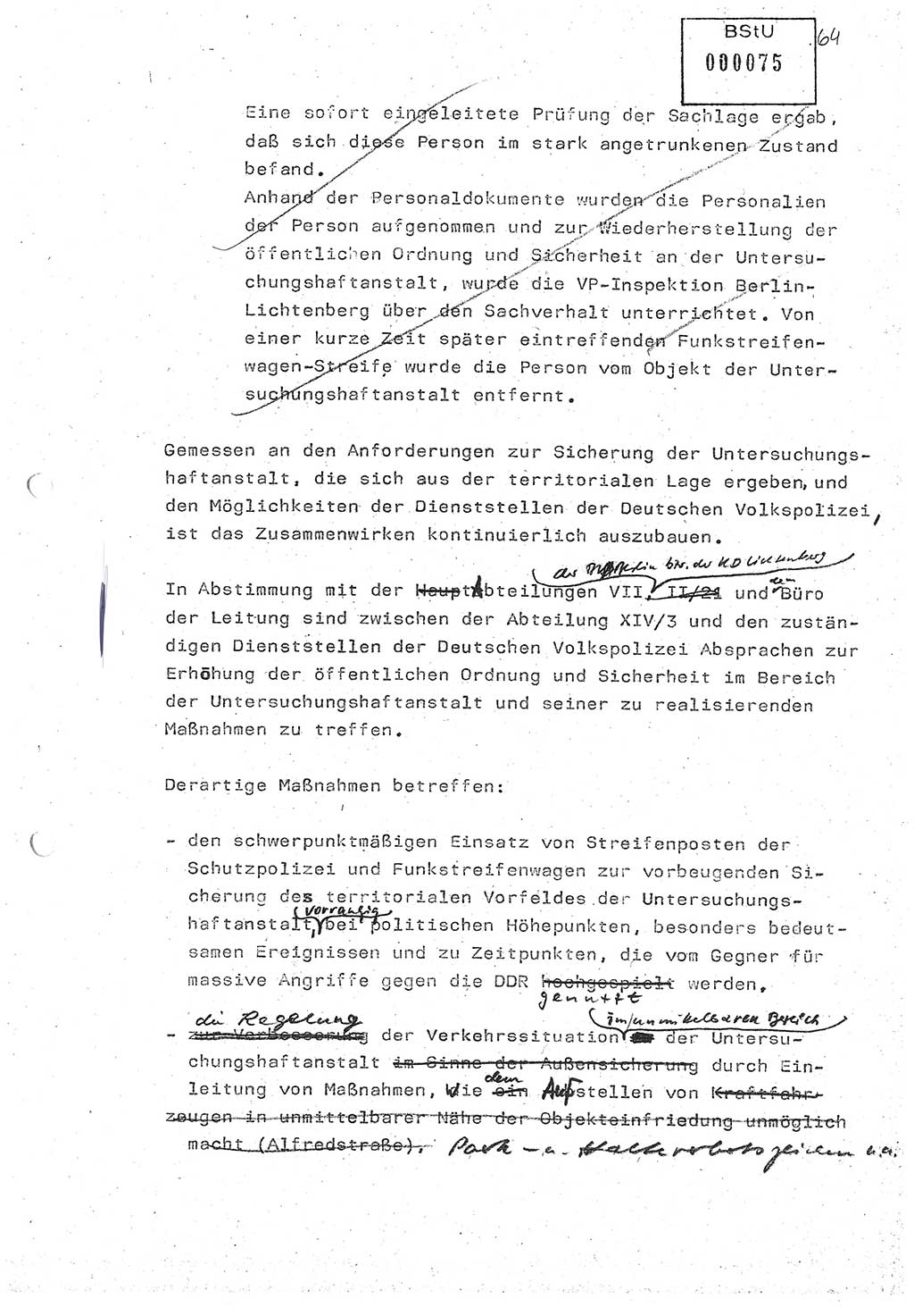 Diplomarbeit (Entwurf) Oberleutnant Peter Parke (Abt. ⅩⅣ), Ministerium für Staatssicherheit (MfS) [Deutsche Demokratische Republik (DDR)], Juristische Hochschule (JHS), Geheime Verschlußsache (GVS) o001-98/86, Potsdam 1986, Seite 75 (Dipl.-Arb. MfS DDR JHS GVS o001-98/86 1986, S. 75)