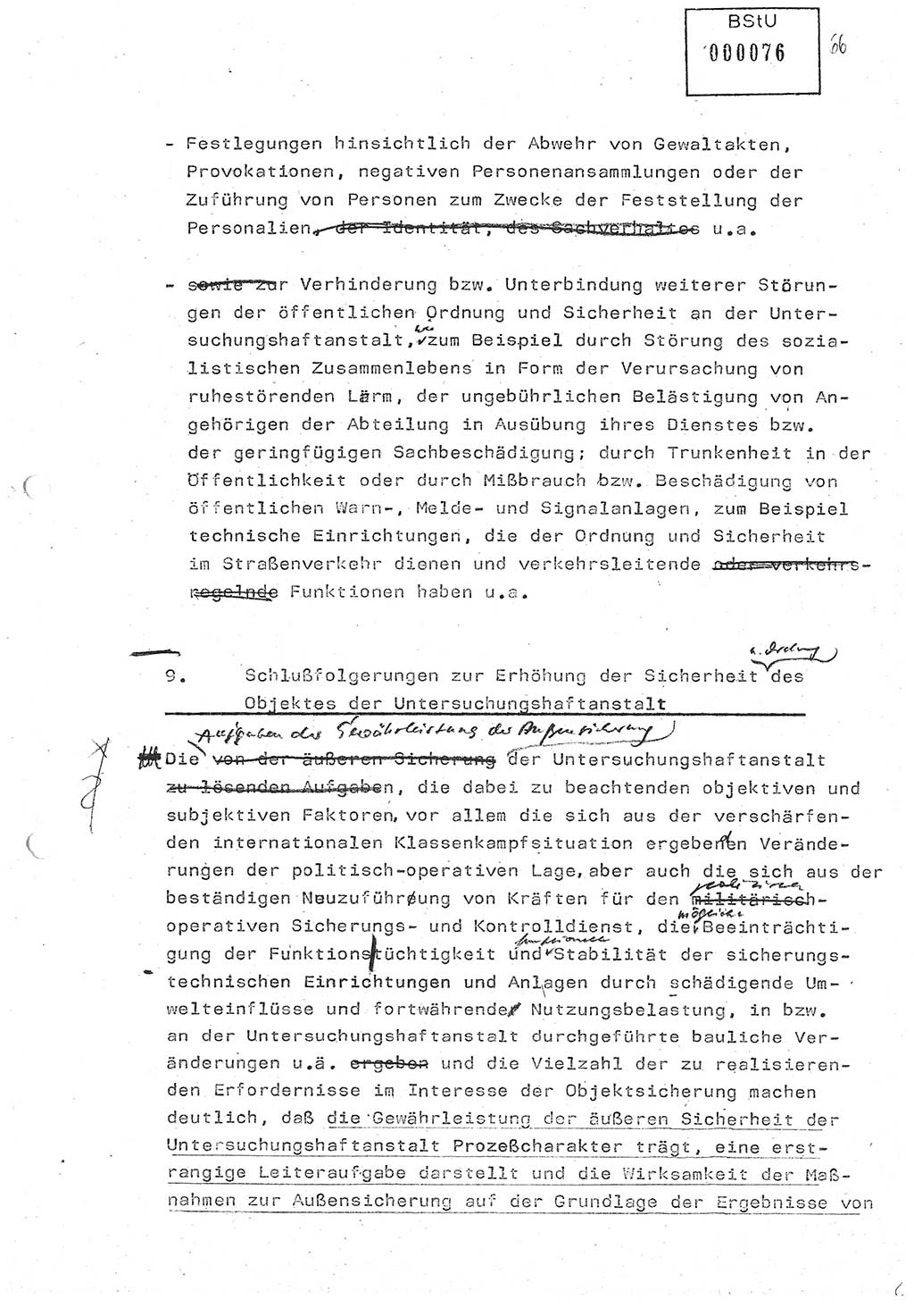 Diplomarbeit (Entwurf) Oberleutnant Peter Parke (Abt. ⅩⅣ), Ministerium für Staatssicherheit (MfS) [Deutsche Demokratische Republik (DDR)], Juristische Hochschule (JHS), Geheime Verschlußsache (GVS) o001-98/86, Potsdam 1986, Seite 76 (Dipl.-Arb. MfS DDR JHS GVS o001-98/86 1986, S. 76)