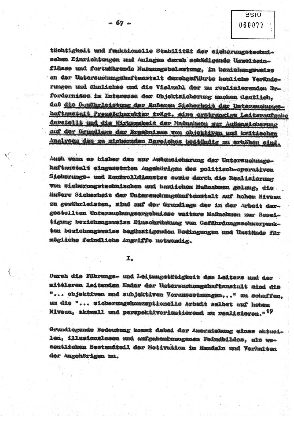 Diplomarbeit (Entwurf) Oberleutnant Peter Parke (Abt. ⅩⅣ), Ministerium für Staatssicherheit (MfS) [Deutsche Demokratische Republik (DDR)], Juristische Hochschule (JHS), Geheime Verschlußsache (GVS) o001-98/86, Potsdam 1986, Seite 77 (Dipl.-Arb. MfS DDR JHS GVS o001-98/86 1986, S. 77)