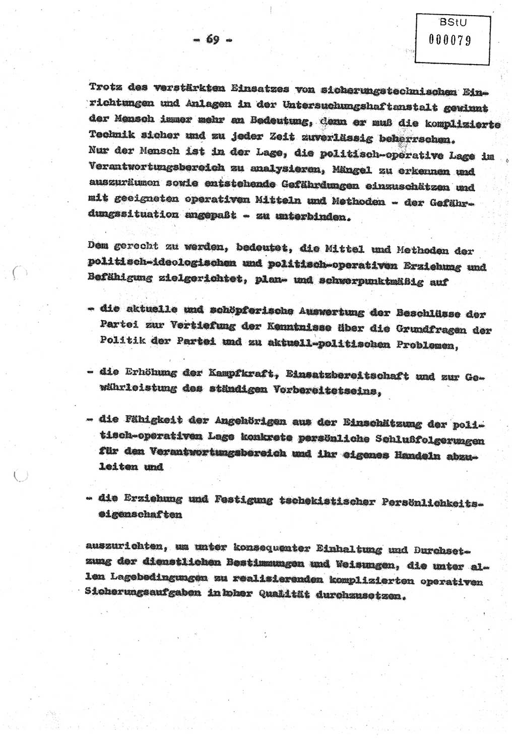 Diplomarbeit (Entwurf) Oberleutnant Peter Parke (Abt. ⅩⅣ), Ministerium für Staatssicherheit (MfS) [Deutsche Demokratische Republik (DDR)], Juristische Hochschule (JHS), Geheime Verschlußsache (GVS) o001-98/86, Potsdam 1986, Seite 79 (Dipl.-Arb. MfS DDR JHS GVS o001-98/86 1986, S. 79)