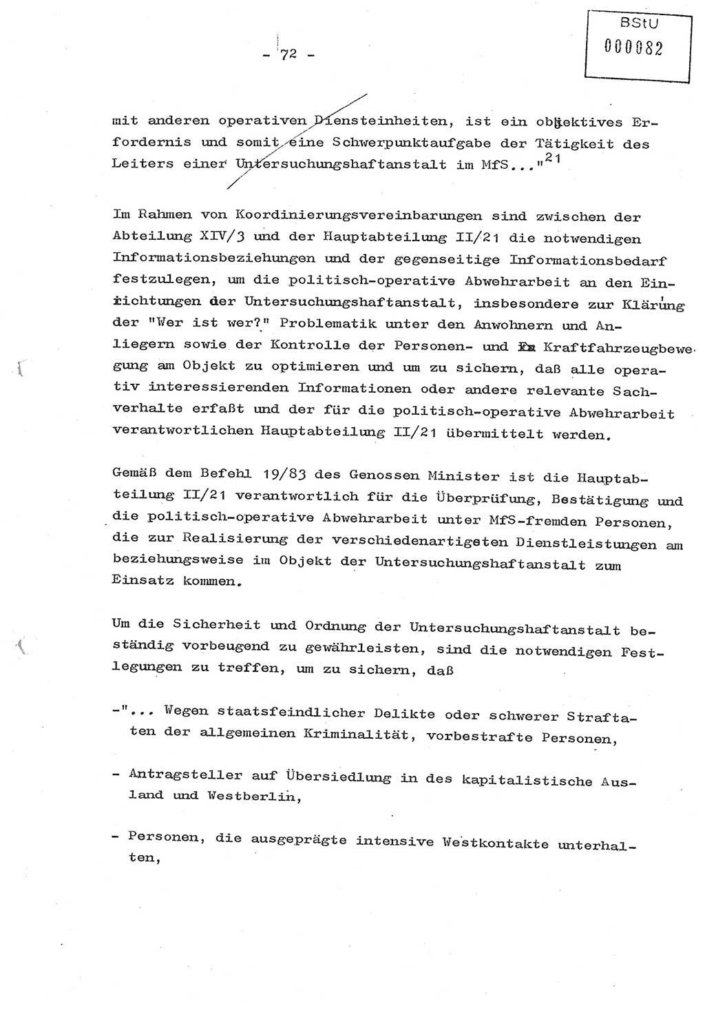 Diplomarbeit (Entwurf) Oberleutnant Peter Parke (Abt. ⅩⅣ), Ministerium für Staatssicherheit (MfS) [Deutsche Demokratische Republik (DDR)], Juristische Hochschule (JHS), Geheime Verschlußsache (GVS) o001-98/86, Potsdam 1986, Seite 82 (Dipl.-Arb. MfS DDR JHS GVS o001-98/86 1986, S. 82)