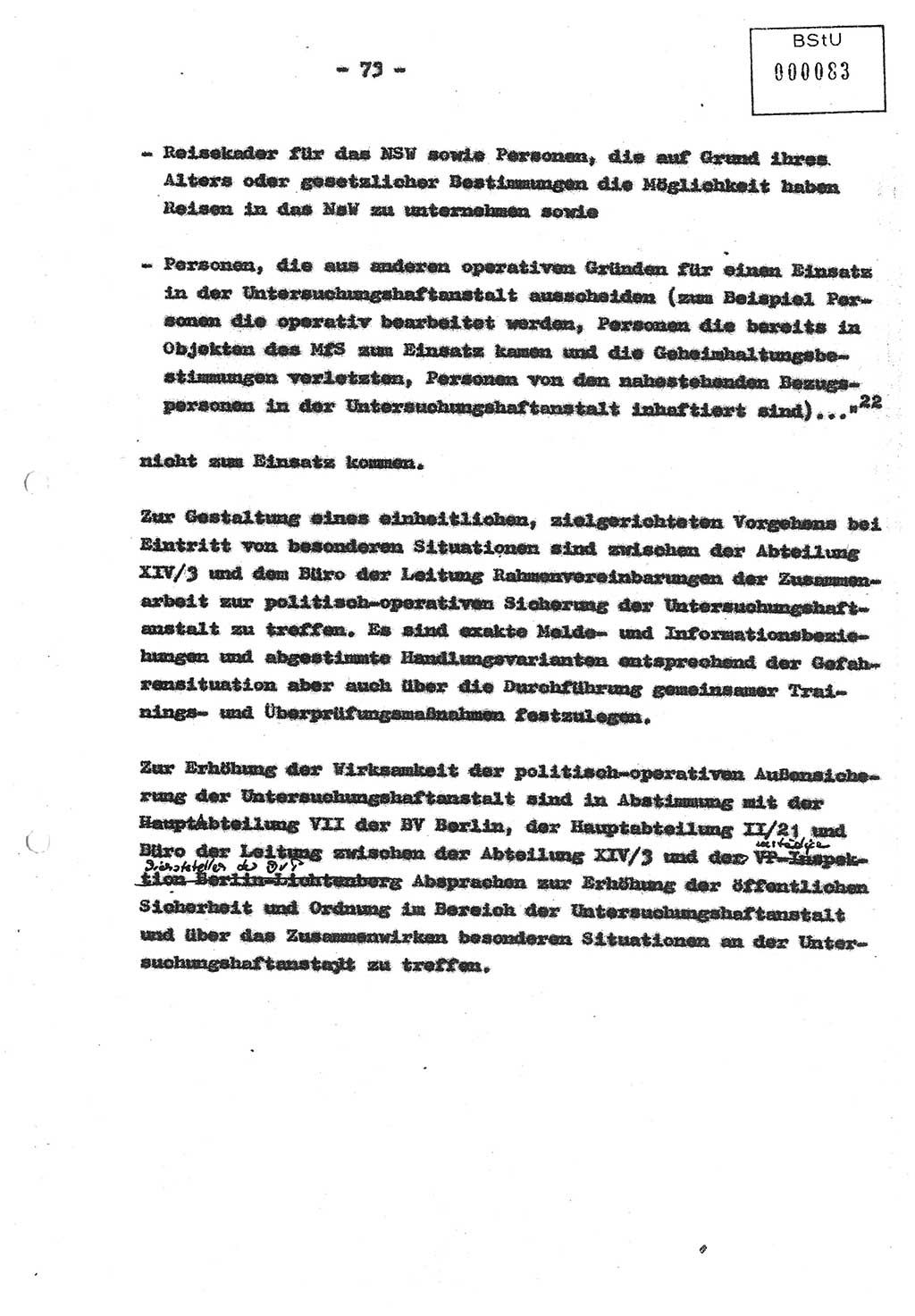 Diplomarbeit (Entwurf) Oberleutnant Peter Parke (Abt. ⅩⅣ), Ministerium für Staatssicherheit (MfS) [Deutsche Demokratische Republik (DDR)], Juristische Hochschule (JHS), Geheime Verschlußsache (GVS) o001-98/86, Potsdam 1986, Seite 83 (Dipl.-Arb. MfS DDR JHS GVS o001-98/86 1986, S. 83)