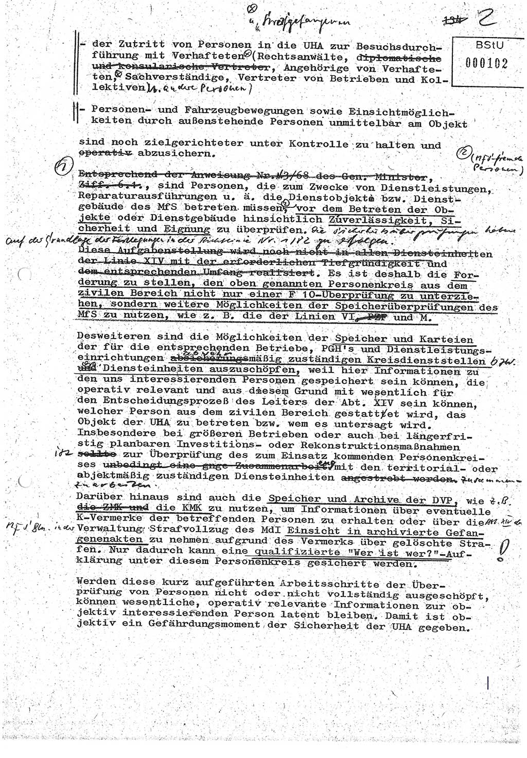 Diplomarbeit (Entwurf) Oberleutnant Peter Parke (Abt. ⅩⅣ), Ministerium für Staatssicherheit (MfS) [Deutsche Demokratische Republik (DDR)], Juristische Hochschule (JHS), Geheime Verschlußsache (GVS) o001-98/86, Potsdam 1986, Seite 102 (Dipl.-Arb. MfS DDR JHS GVS o001-98/86 1986, S. 102)