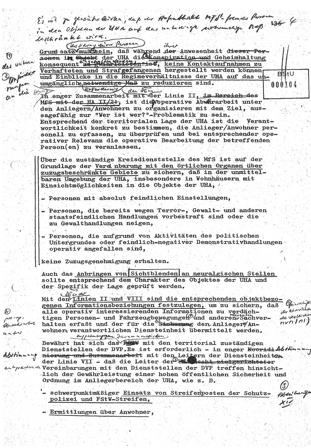 Diplomarbeit (Entwurf) Oberleutnant Peter Parke (Abt. ⅩⅣ), Ministerium für Staatssicherheit (MfS) [Deutsche Demokratische Republik (DDR)], Juristische Hochschule (JHS), Geheime Verschlußsache (GVS) o001-98/86, Potsdam 1986, Seite 104 (Dipl.-Arb. MfS DDR JHS GVS o001-98/86 1986, S. 104)