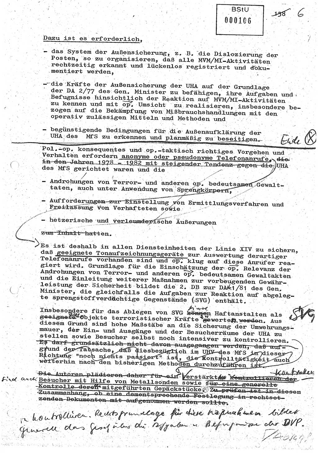 Diplomarbeit (Entwurf) Oberleutnant Peter Parke (Abt. ⅩⅣ), Ministerium für Staatssicherheit (MfS) [Deutsche Demokratische Republik (DDR)], Juristische Hochschule (JHS), Geheime Verschlußsache (GVS) o001-98/86, Potsdam 1986, Seite 106 (Dipl.-Arb. MfS DDR JHS GVS o001-98/86 1986, S. 106)
