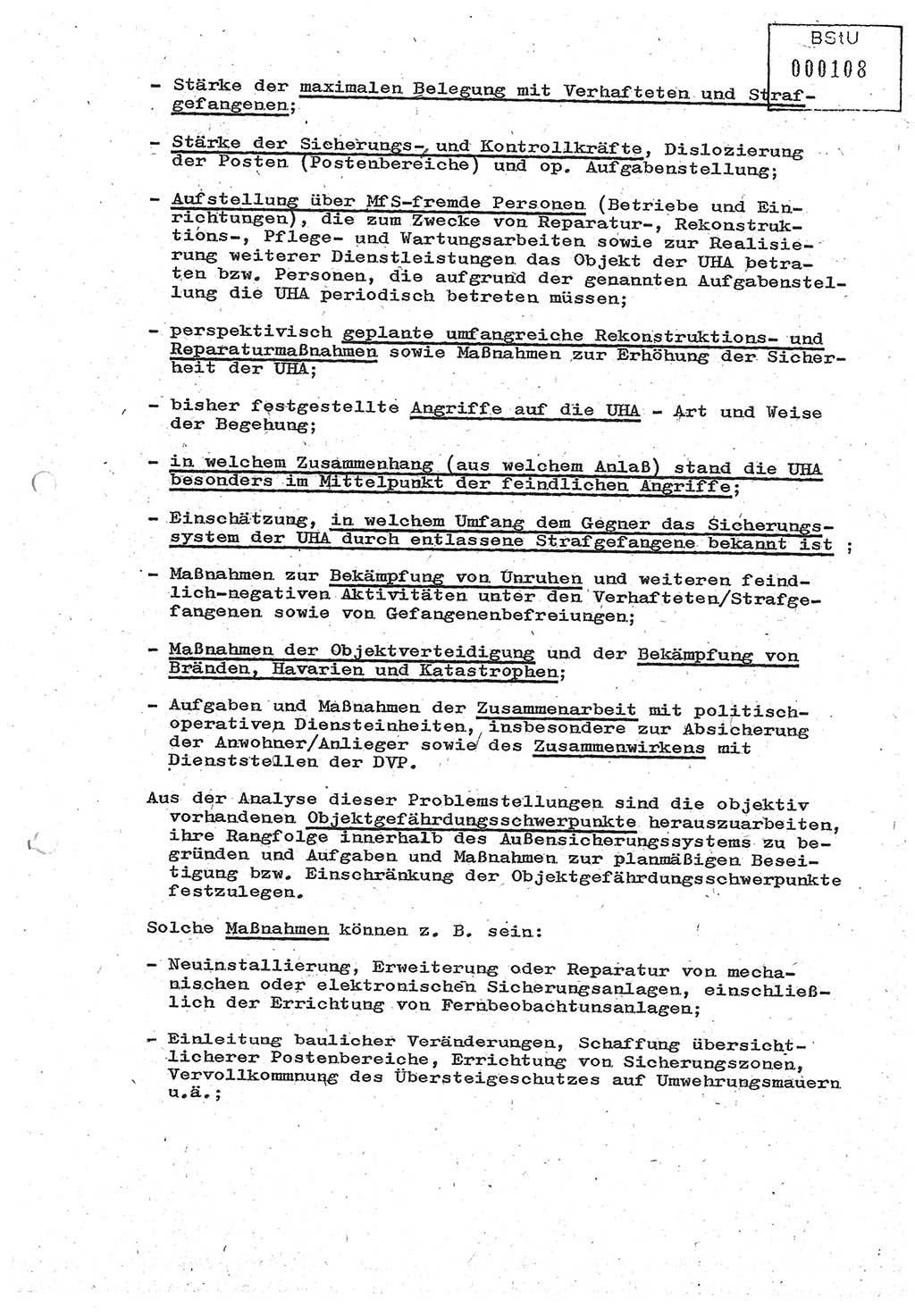 Diplomarbeit (Entwurf) Oberleutnant Peter Parke (Abt. ⅩⅣ), Ministerium für Staatssicherheit (MfS) [Deutsche Demokratische Republik (DDR)], Juristische Hochschule (JHS), Geheime Verschlußsache (GVS) o001-98/86, Potsdam 1986, Seite 108 (Dipl.-Arb. MfS DDR JHS GVS o001-98/86 1986, S. 108)