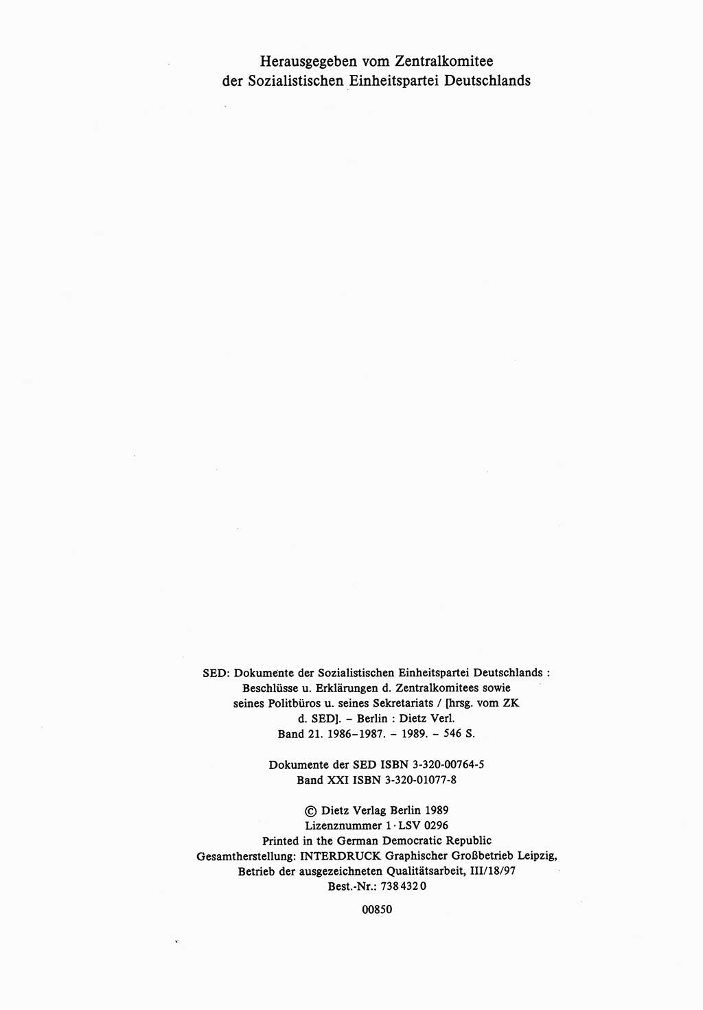 Dokumente der Sozialistischen Einheitspartei Deutschlands (SED) [Deutsche Demokratische Republik (DDR)] 1986-1987, Seite 4 (Dok. SED DDR 1986-1987, S. 4)