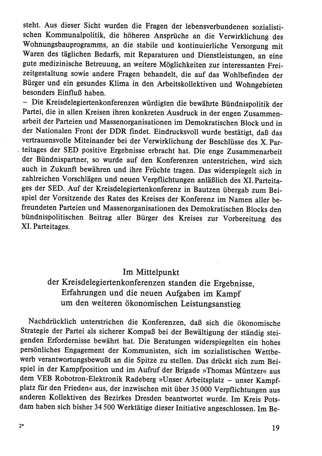 Dokumente der Sozialistischen Einheitspartei Deutschlands (SED) [Deutsche Demokratische Republik (DDR)] 1986-1987, Seite 19 (Dok. SED DDR 1986-1987, S. 19)