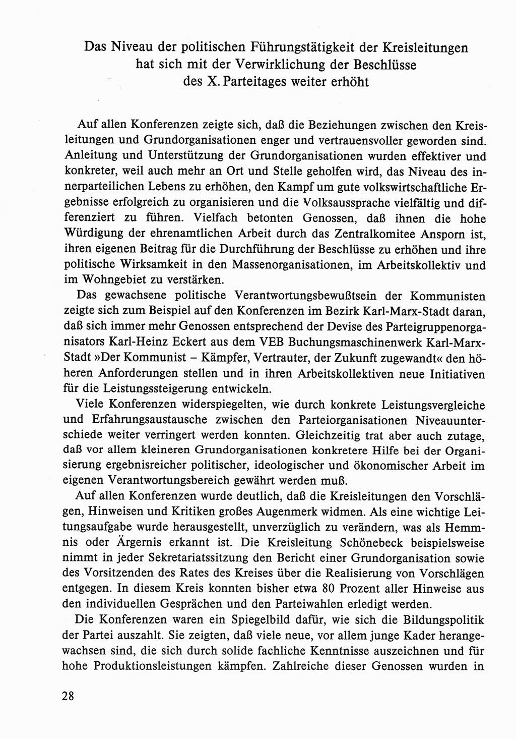 Dokumente der Sozialistischen Einheitspartei Deutschlands (SED) [Deutsche Demokratische Republik (DDR)] 1986-1987, Seite 28 (Dok. SED DDR 1986-1987, S. 28)