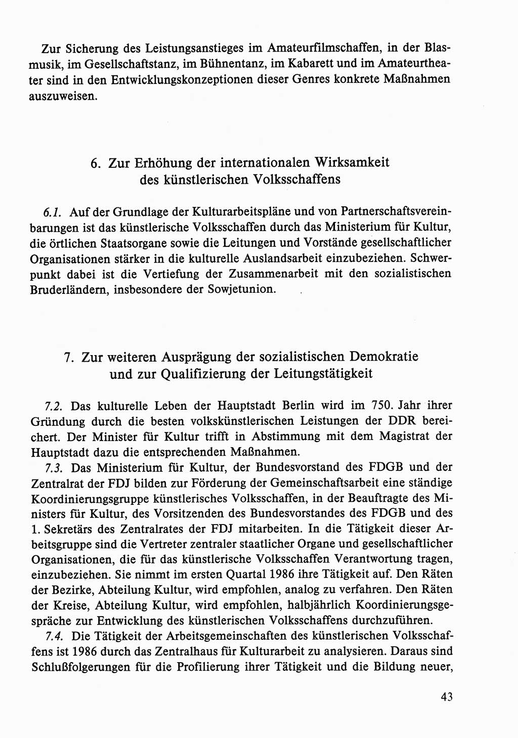 Dokumente der Sozialistischen Einheitspartei Deutschlands (SED) [Deutsche Demokratische Republik (DDR)] 1986-1987, Seite 43 (Dok. SED DDR 1986-1987, S. 43)