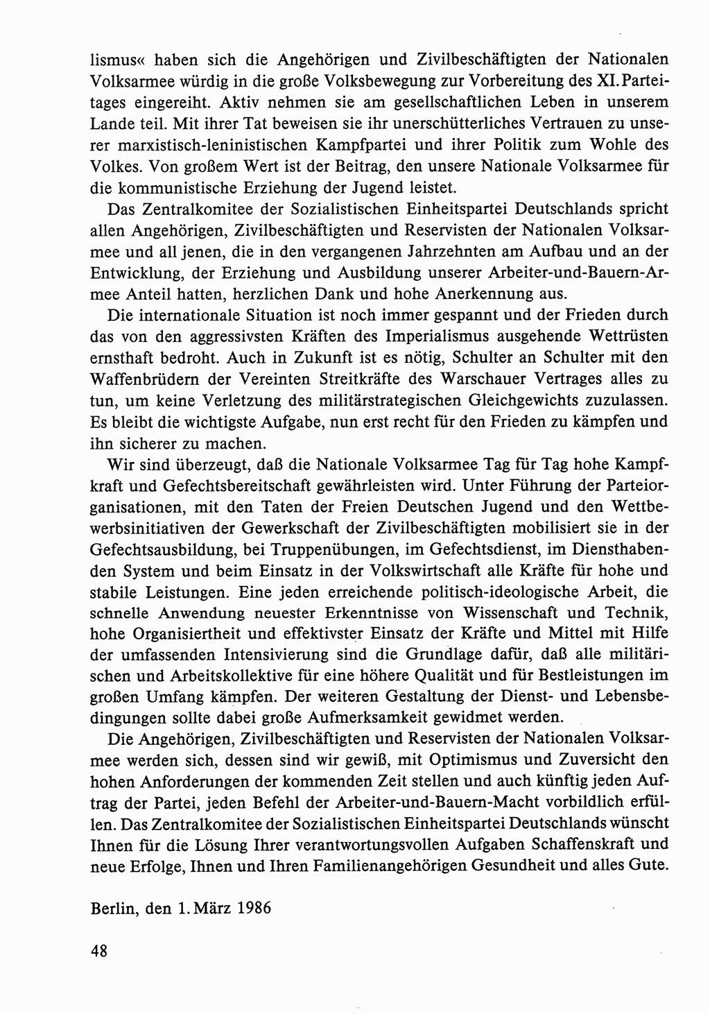 Dokumente der Sozialistischen Einheitspartei Deutschlands (SED) [Deutsche Demokratische Republik (DDR)] 1986-1987, Seite 48 (Dok. SED DDR 1986-1987, S. 48)